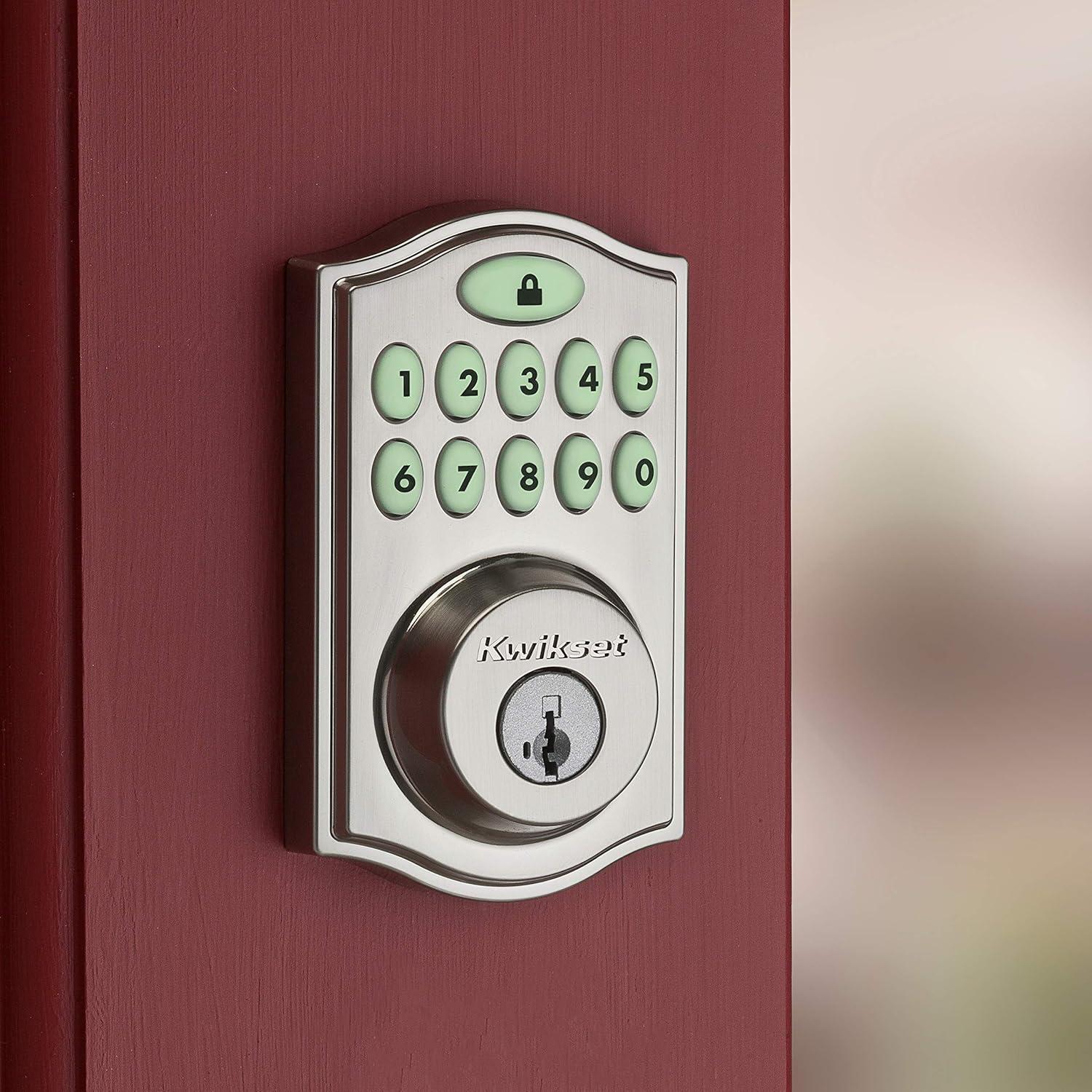 Kwikset 914 Traditional Keypad SmartCode Electronic Deadbolt Smart Lock featuring SmartKey Security and ZigBee 3.0 Technology in Satin Nickel, Large, 914TRL ZB 3.0 15