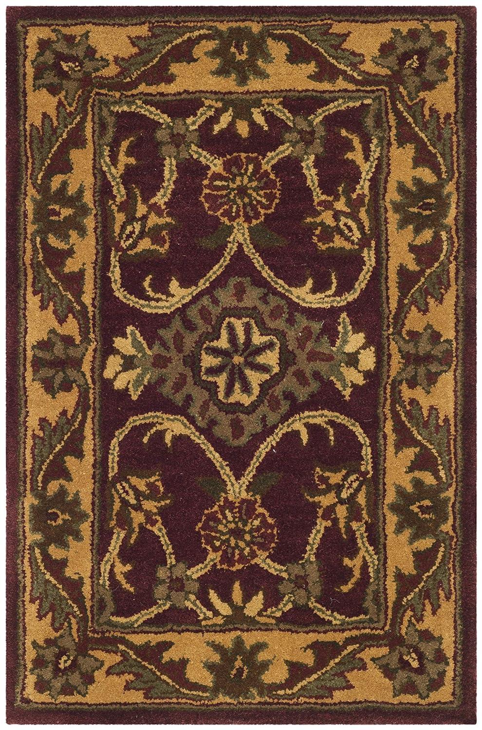 Golden Jaipur GJ250 Hand Tufted Accent Rug - Burgundy/Gold - 2'x3' - Safavieh.
