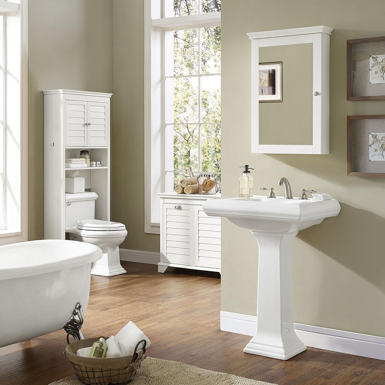 Lydia White Over-the-Toilet Bathroom Storage Cabinet