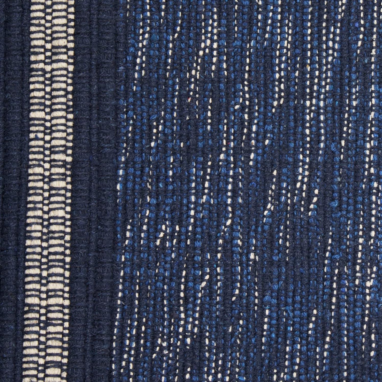 Design Imports Modern Edge Stripe - Nautical Blue - 2 X 3 Ft
