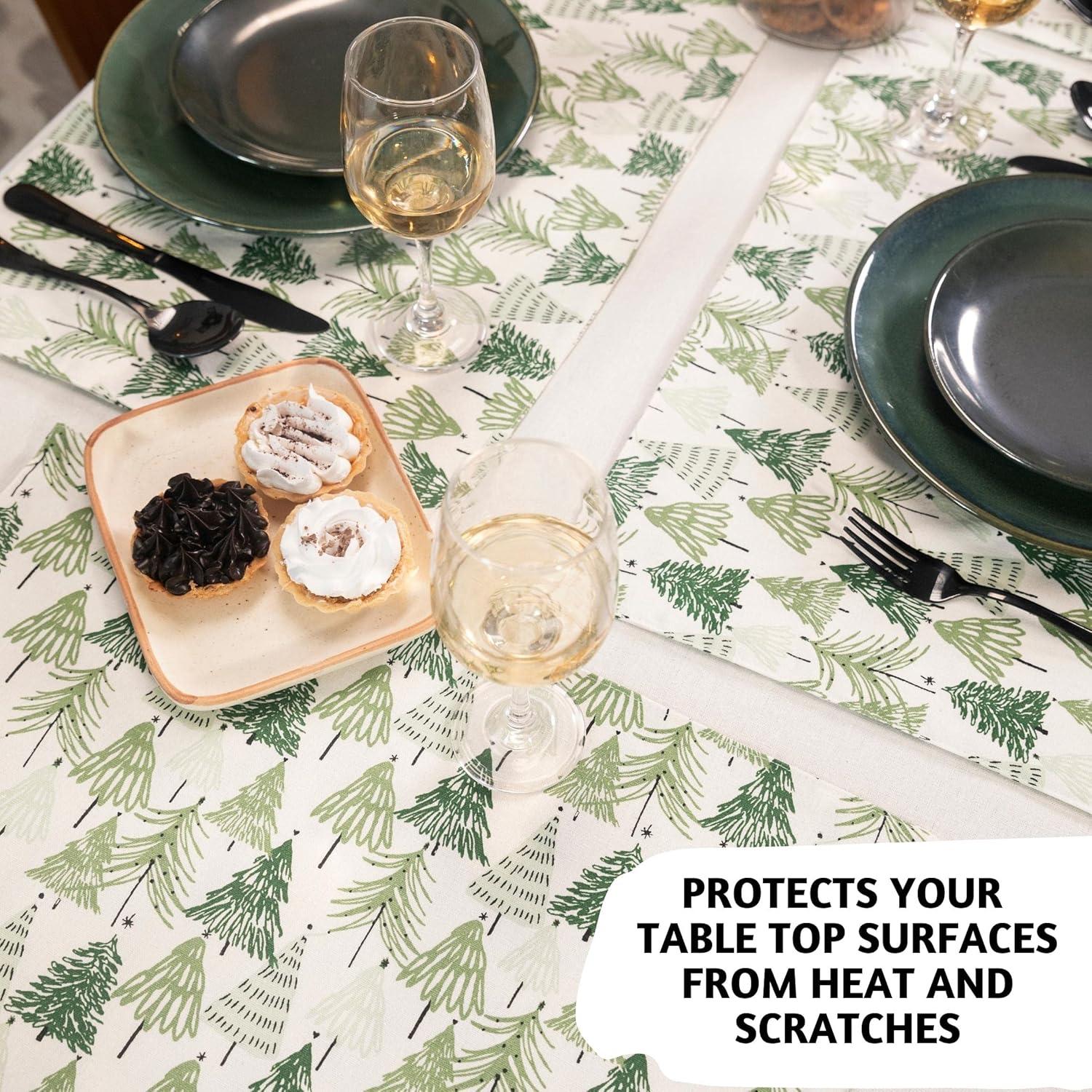 Folkulture Woven Placemats Set of 6, 100% Cotton Table Placemats Heat Resistant, Washable for Boho or Farmhouse Decor 14" x 19" (Christmas Story)