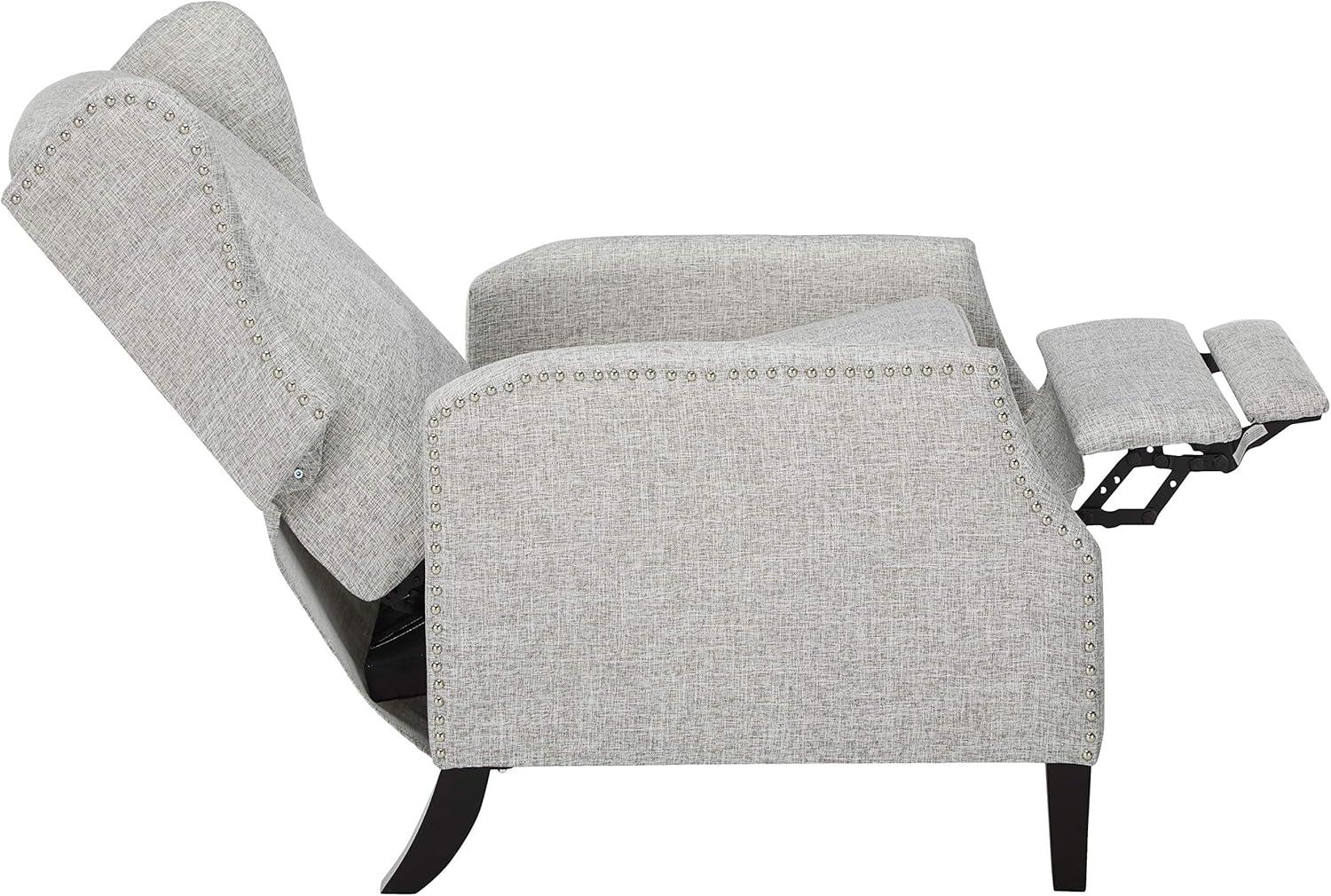 Wescott Traditional Press-Back Recliner Light Gray - Christopher Knight Home: Studded, Padded, Wingback