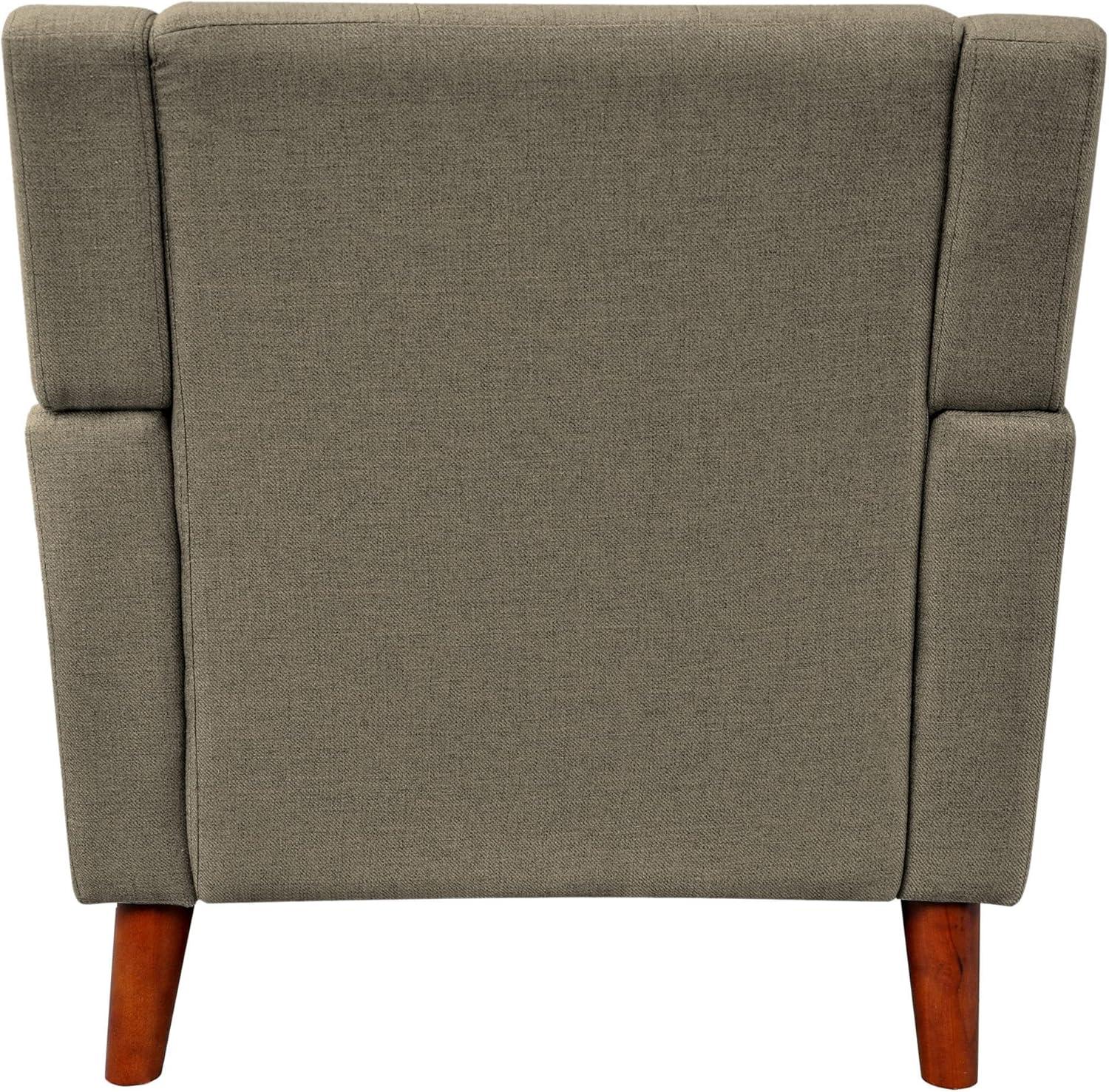 Evelyn Century Modern Fabric Arm Chair, Mocha, Walnut 31D X 30W X 32H In