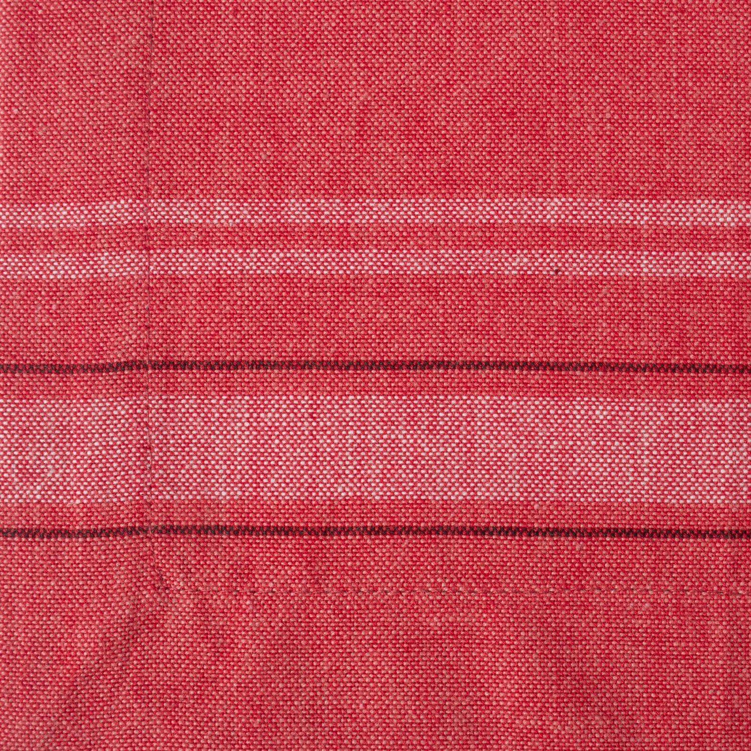TANGO RED CHAMBRAY FRENCH STRIPE PLACEMAT SET/6