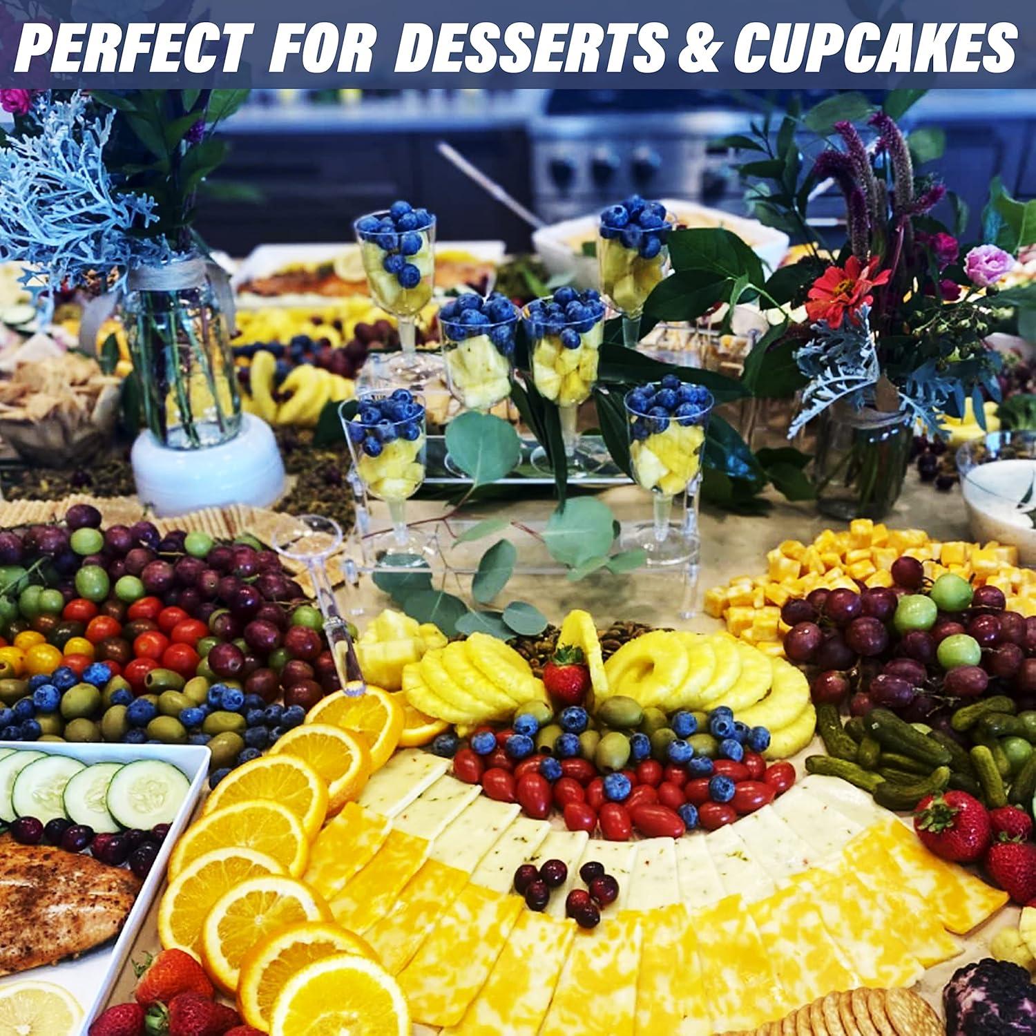 AZEAM 2 Packs Acrylic Display Risers,Clear Display Risers Stand Small Mini Shelf 3 Tiered Cupcake Stand for Food Desserts Stand Perfume Organizer Toys Collections Cosmetic Products Tabletop Use