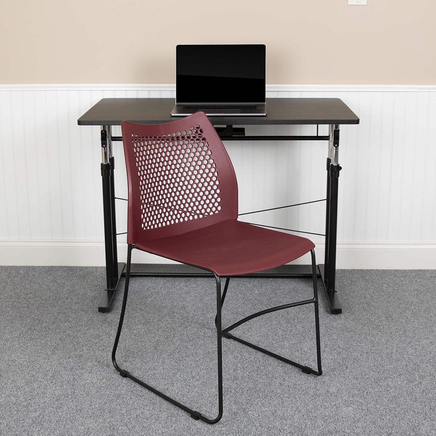 Antonia 661 lb. Capacity Stack Chair with Air-Vent Back and Powder Coated Sled Base