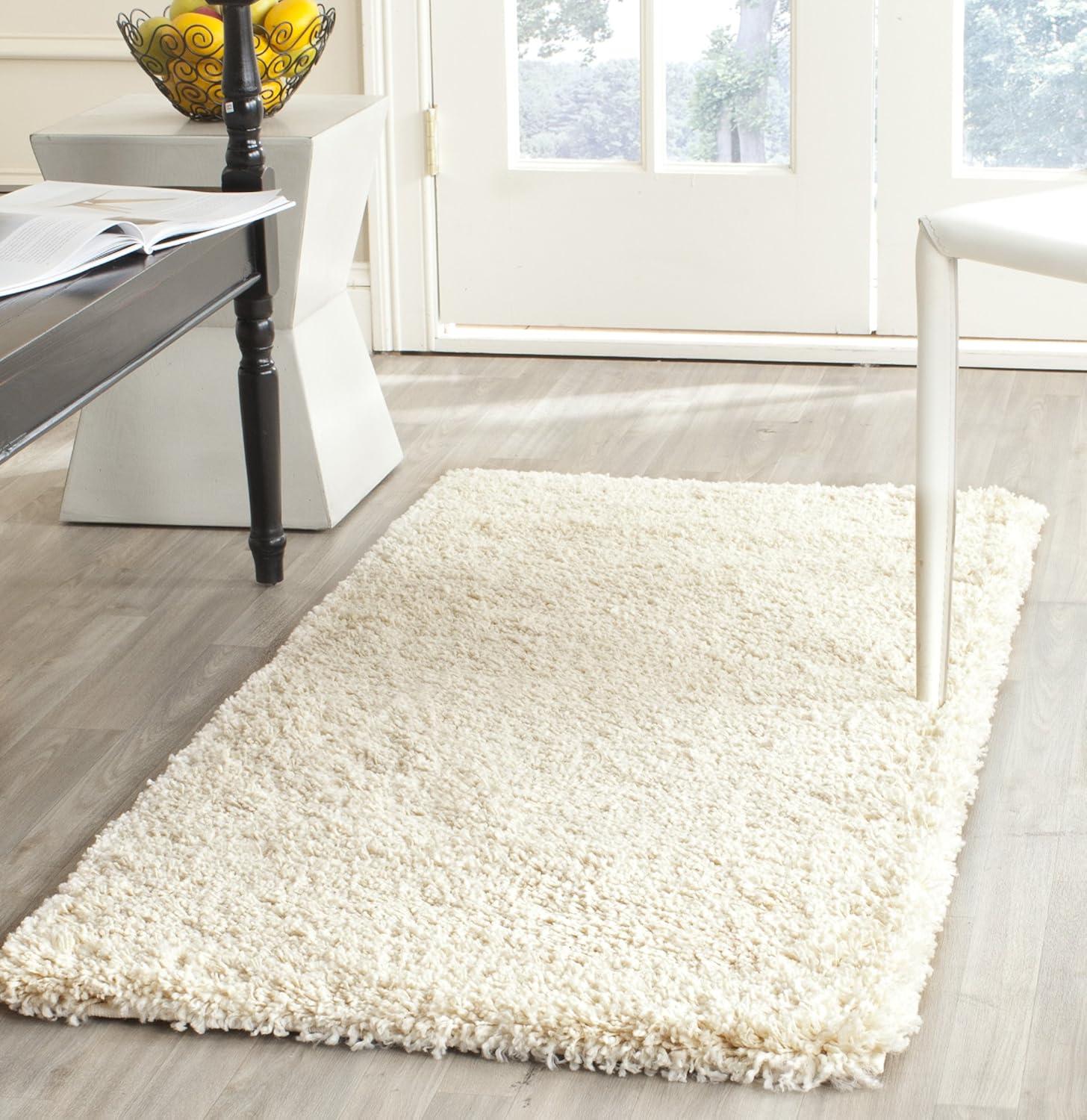 Shag SG151 Power Loomed Indoor Area Rug - Ivory - 4'x6' - Safavieh.