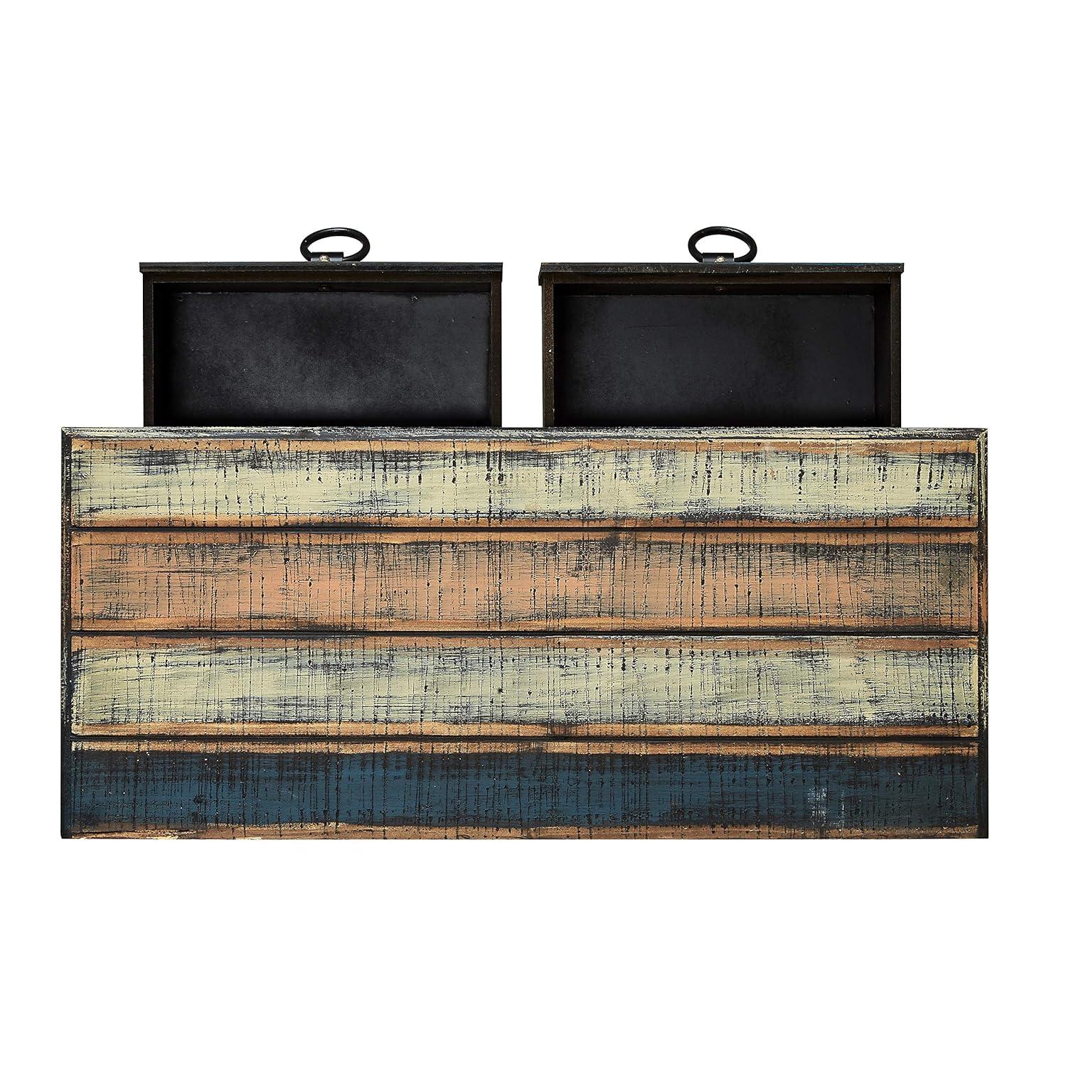 Powell Calypso Rustic 2-Door Wood Indoor Console Table with 2 Drawers, Multicolor