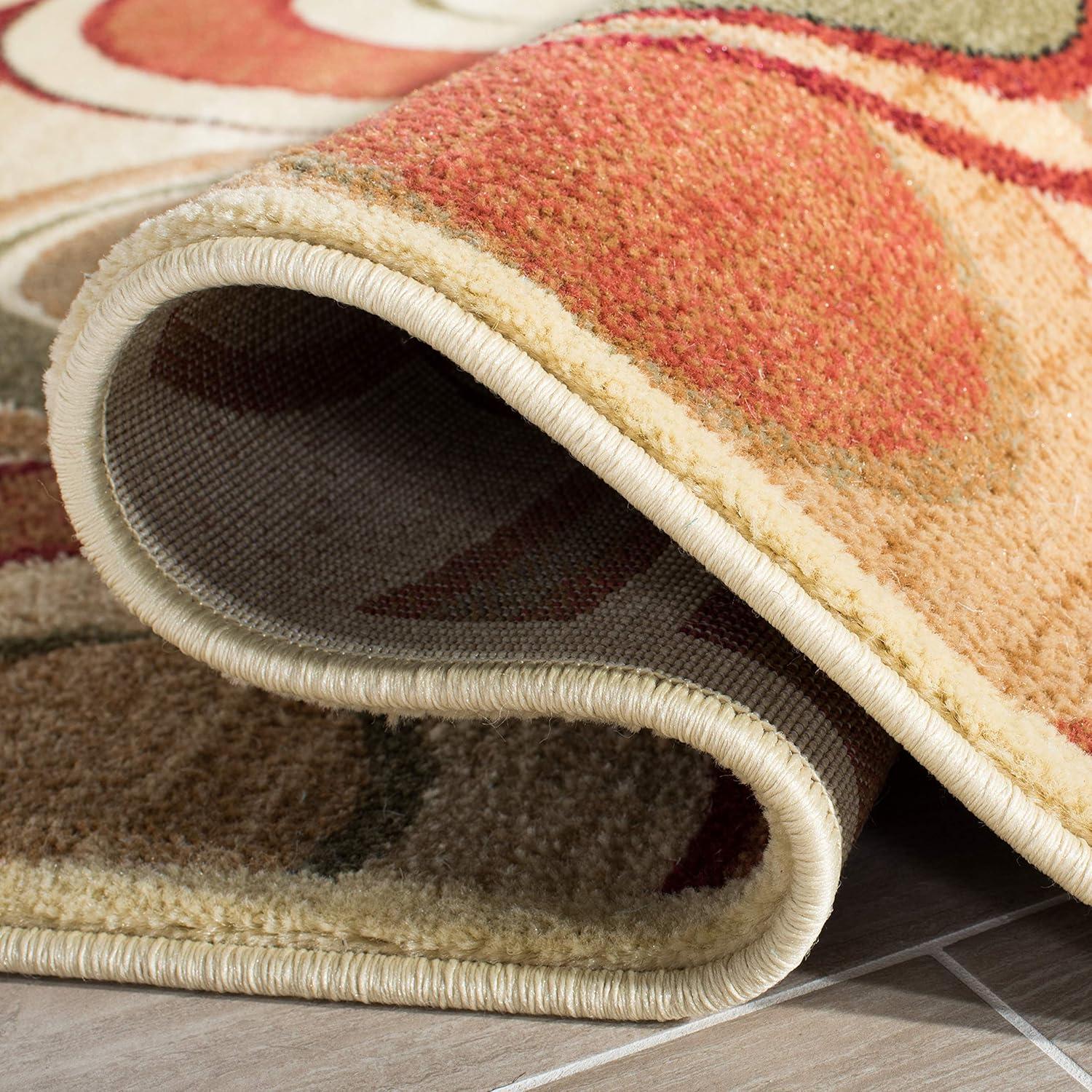 Lyndhurst LNH225 Power Loomed Area Rug - Ivory/Multi - 5'3"x7'6" - Safavieh.