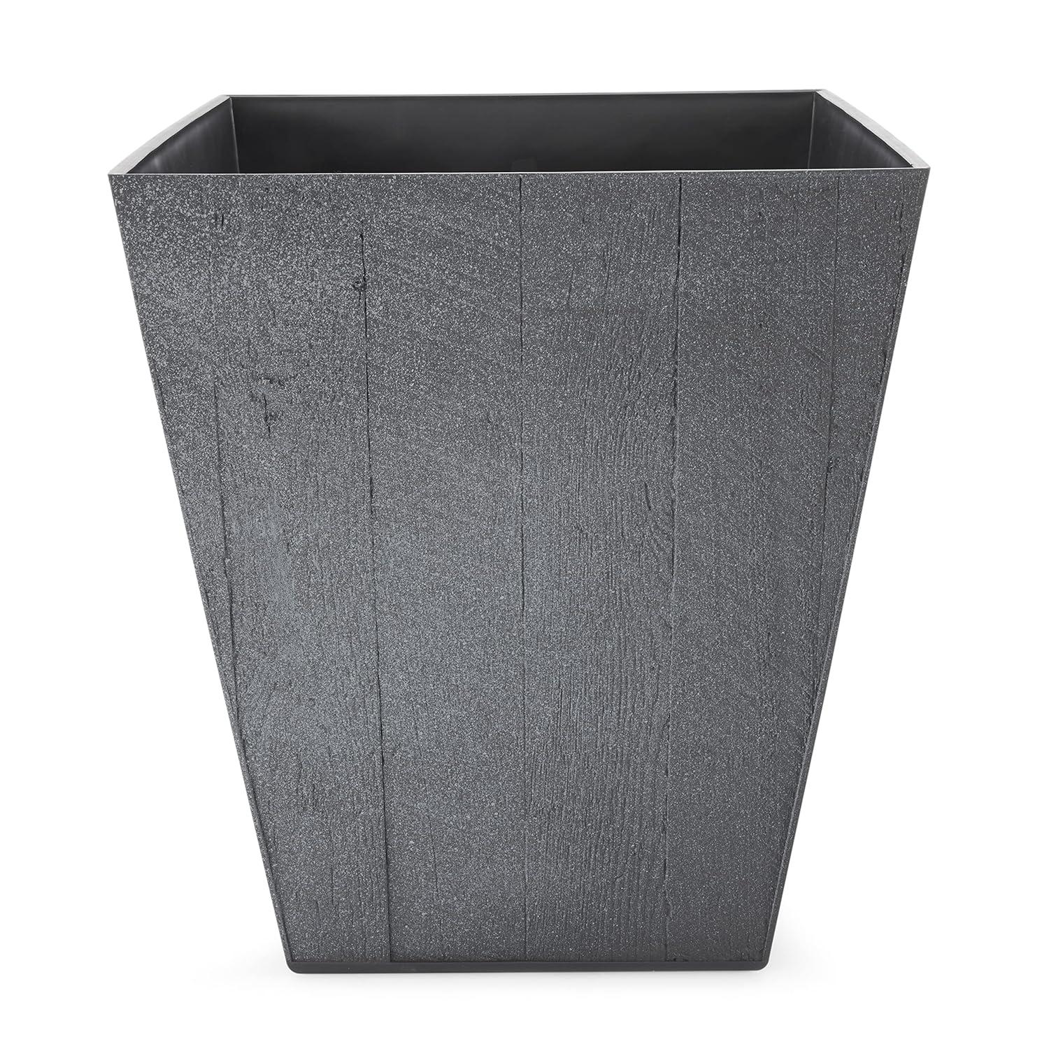 Suncast Suncast Farmington Decorative Rustic Wood Finish Garden Planter