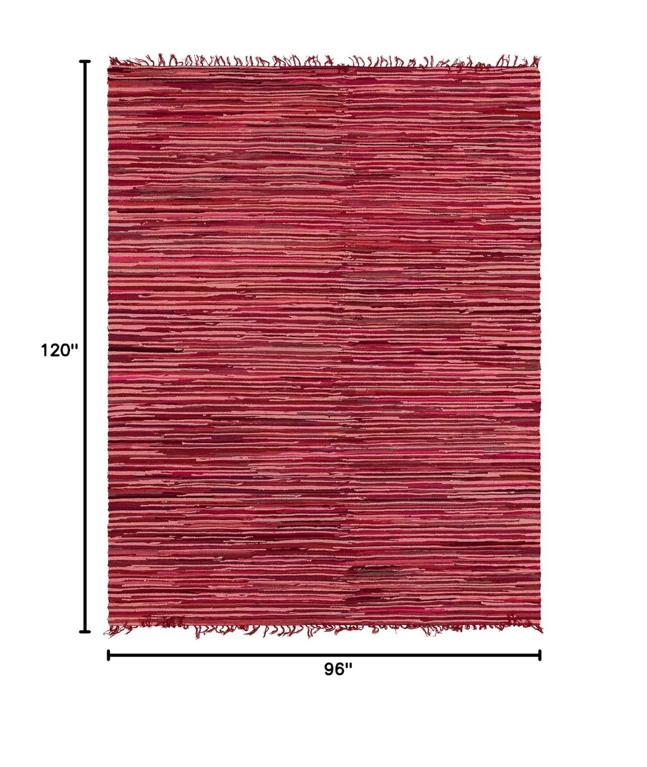 Unique Loom 8' 0 x 10' 0 Striped Chindi Cotton Rectangle Area Rug