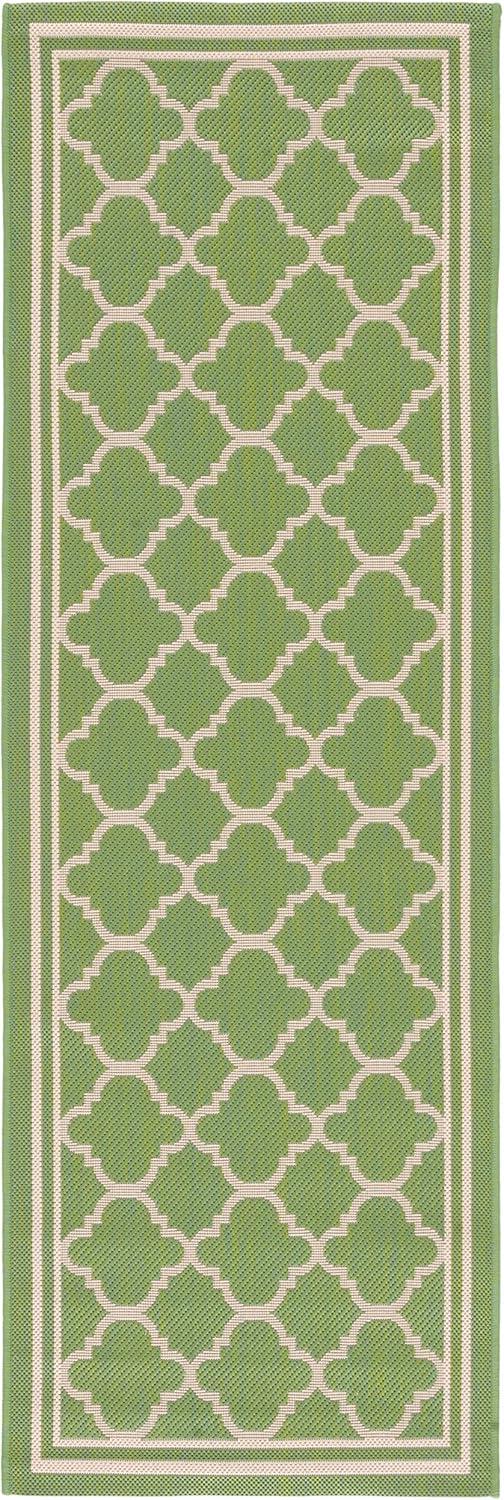 Courtyard CY6918 Power Loomed Indoor/Outdoor Runner Rug - Green/Beige - 2'3"x16' - Safavieh.