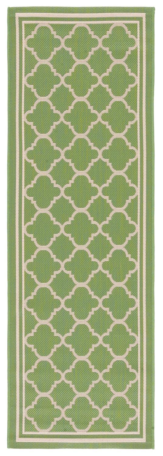 Courtyard CY6918 Power Loomed Indoor/Outdoor Runner Rug - Green/Beige - 2'3"x16' - Safavieh.