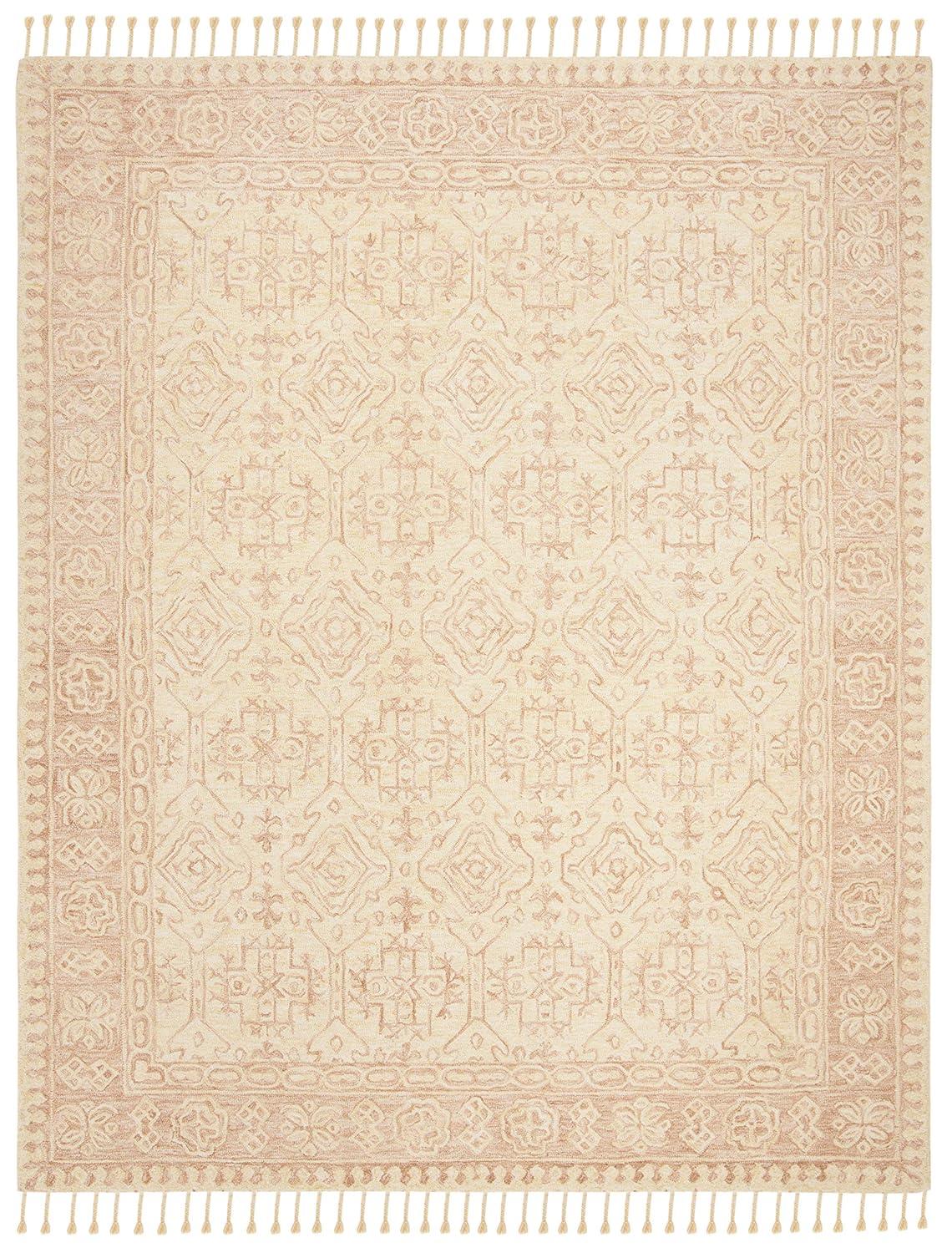 Aspen W/ Tassels APN225 Hand Tufted Indoor Area Rug - Ivory/Blush - 9'x12' - Safavieh