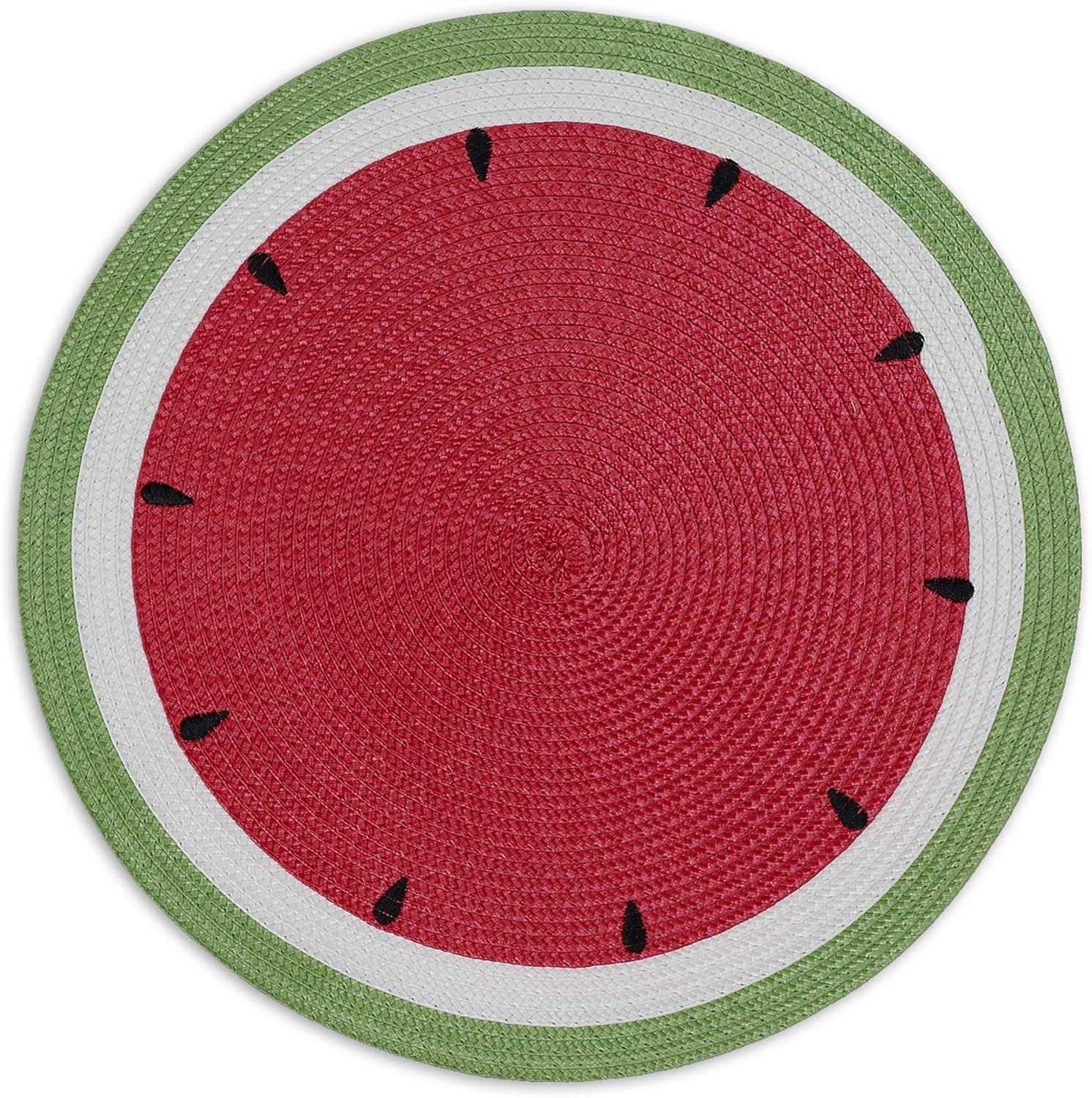 DII Modern Plastic Summer Day Watermelon Placemat in Red (Set of 6)