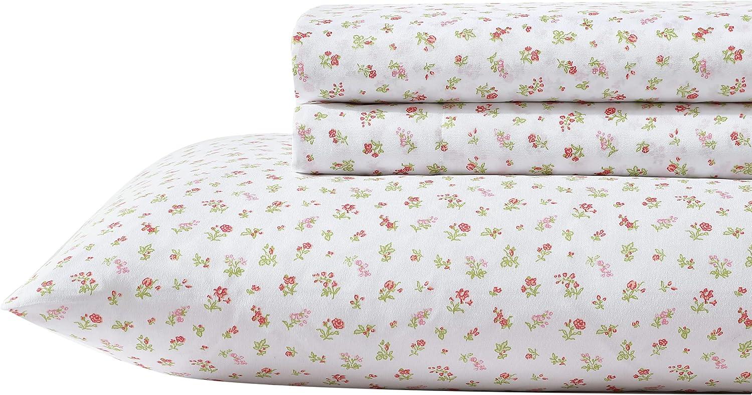 Mae Pink Floral Queen Polyester Microfiber Sheet Set