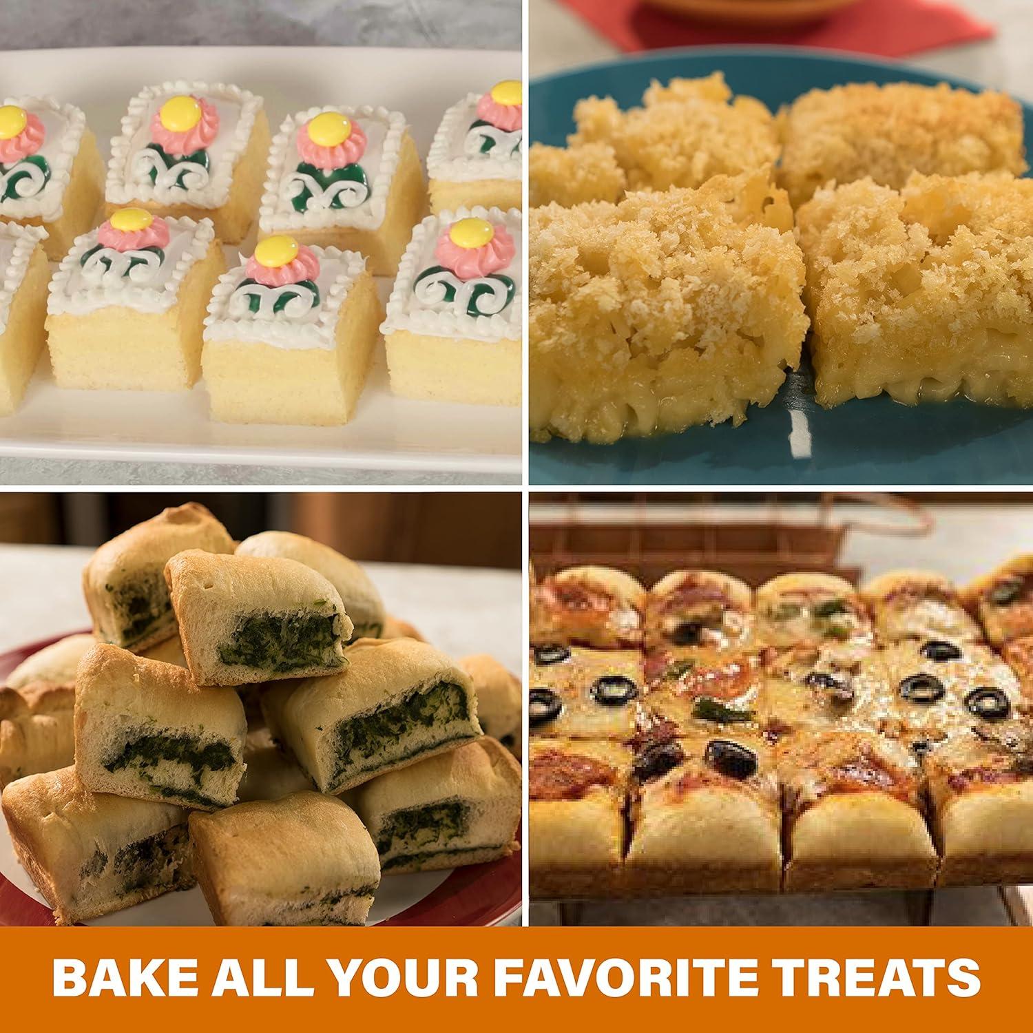 Anadea 2 In 1 Cake Pan + Brownie Baking Tray With 24 Pre-Cut Molds, Non-Toxic Oven/Dishwasher Safe