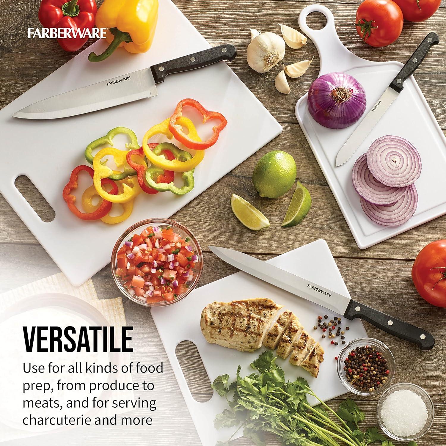 Farberware 3-Piece Essential Poly Kitchen Cutting Board Set