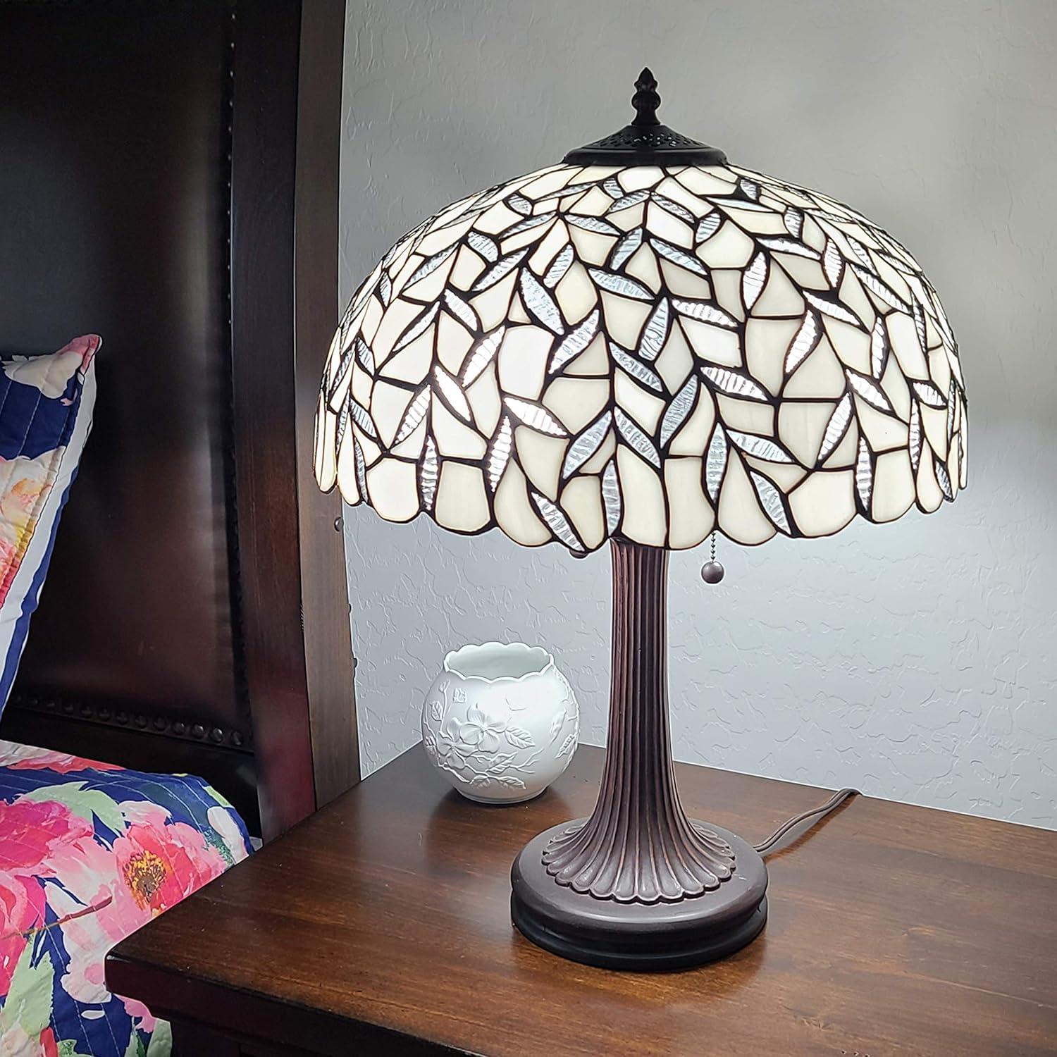 Amora Lighting Tiffany Style Peacock Design Table Lamp 24" Tall