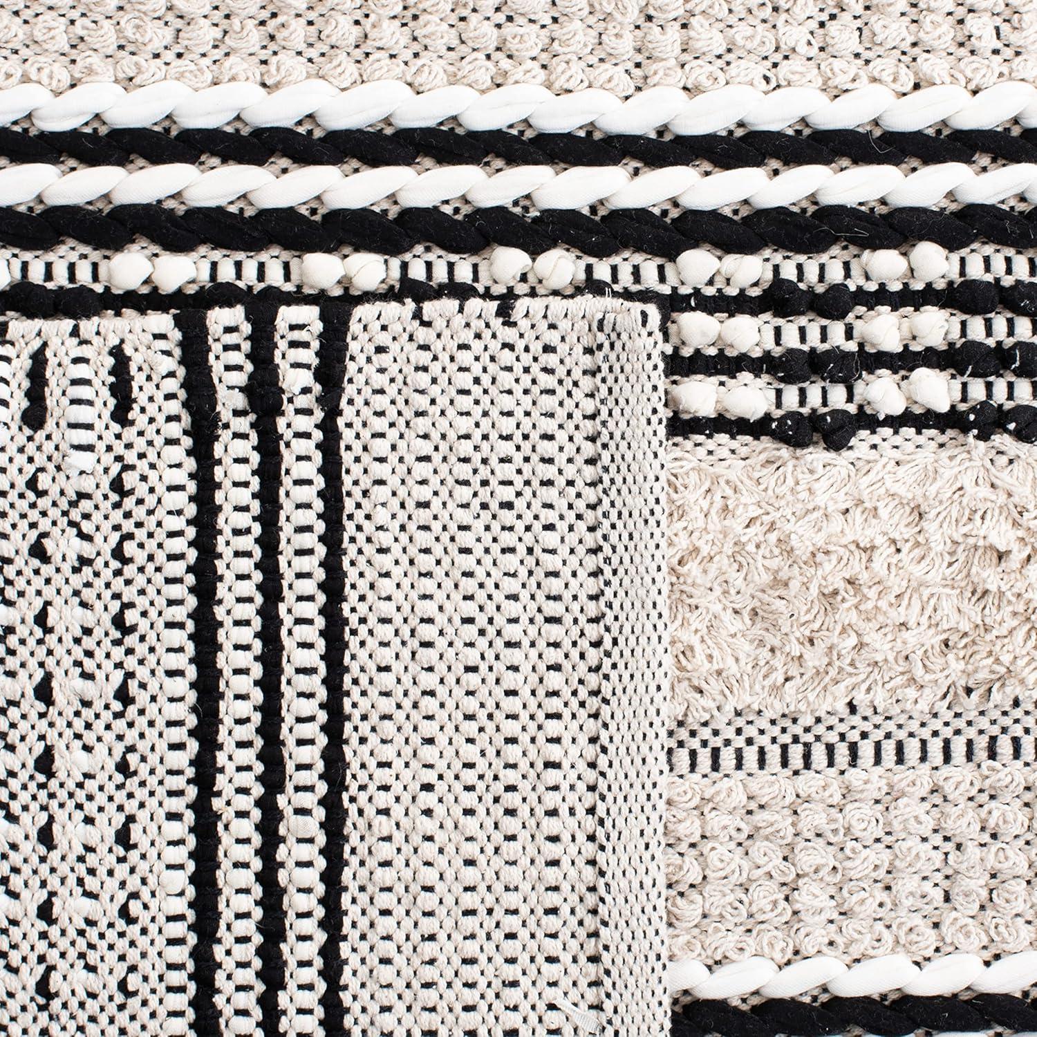 Natura NAT651 Hand Woven Area Rug - Beige/Black - 6'x6' - Safavieh.