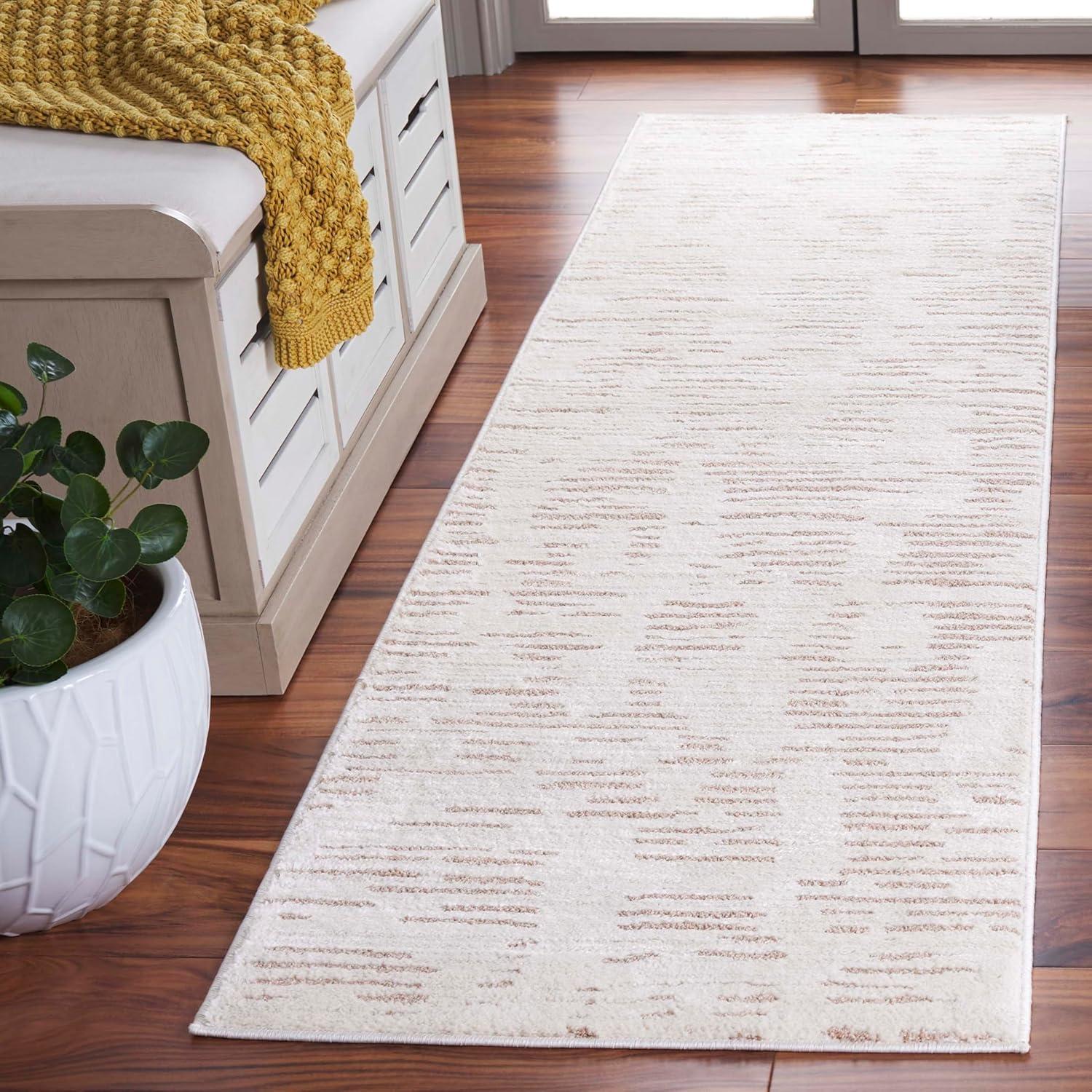 Neptune NPE852 Power Loomed Indoor Runner Rug - Ivory/Beige - 2'2"x8' - Safavieh.