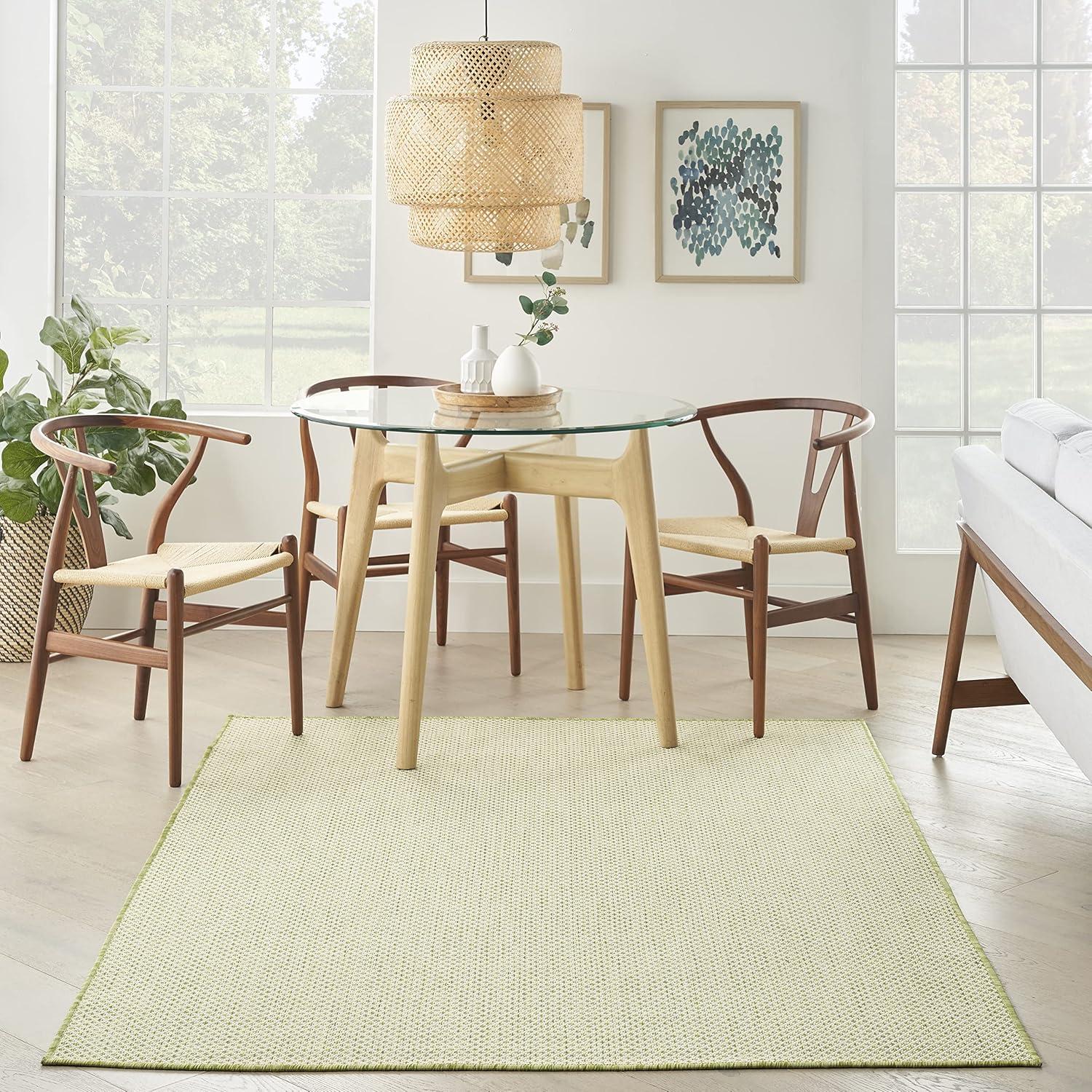 Nourison Courtyard COU01 Indoor/outdoor Area Rug - Ivory Green 5' x 7'