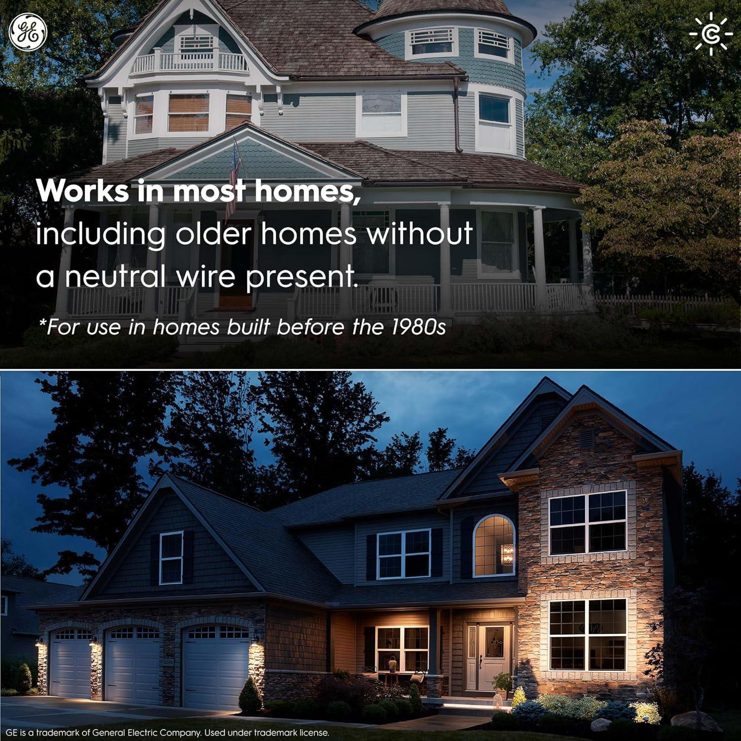 C by GE On/Off 3-Wire Smart Switch - Works with Alexa + Google Home Without Hub, Button Style Smart Switch, Single-Pole/3-Way Replacement, White