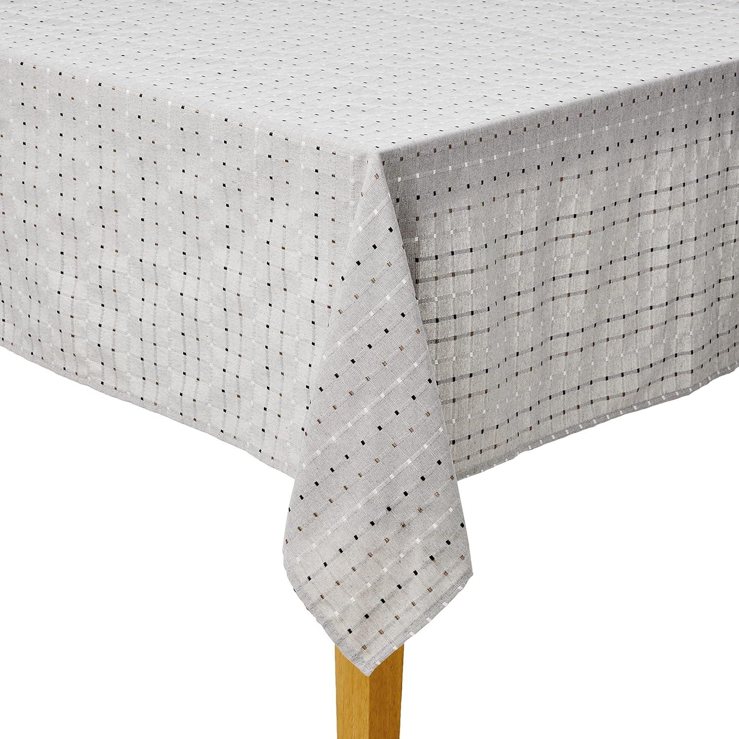 Saro Lifestyle Solid Color Tablecloth With Stitched Line Design