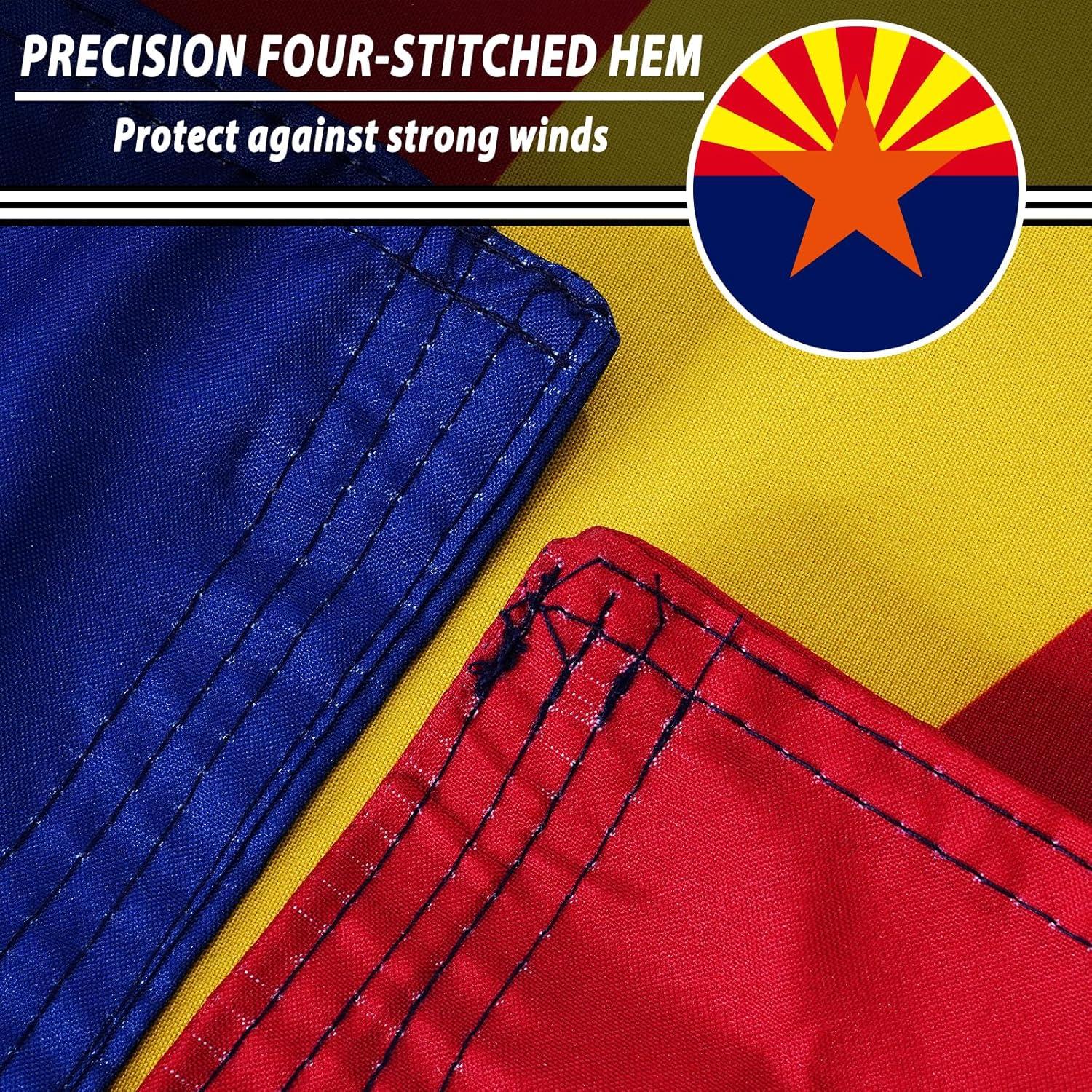 Louisiana State Flag 3x5 Double Sided Outdoor State Flags Heavy Duty 3 Ply with Durable Canvas Header and Brass Grommets Vivid Colors