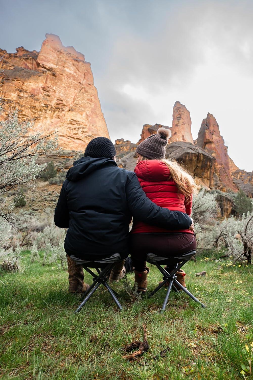 Stansport Apex Fold-up Stool Black Steel Polyester Camping Adult