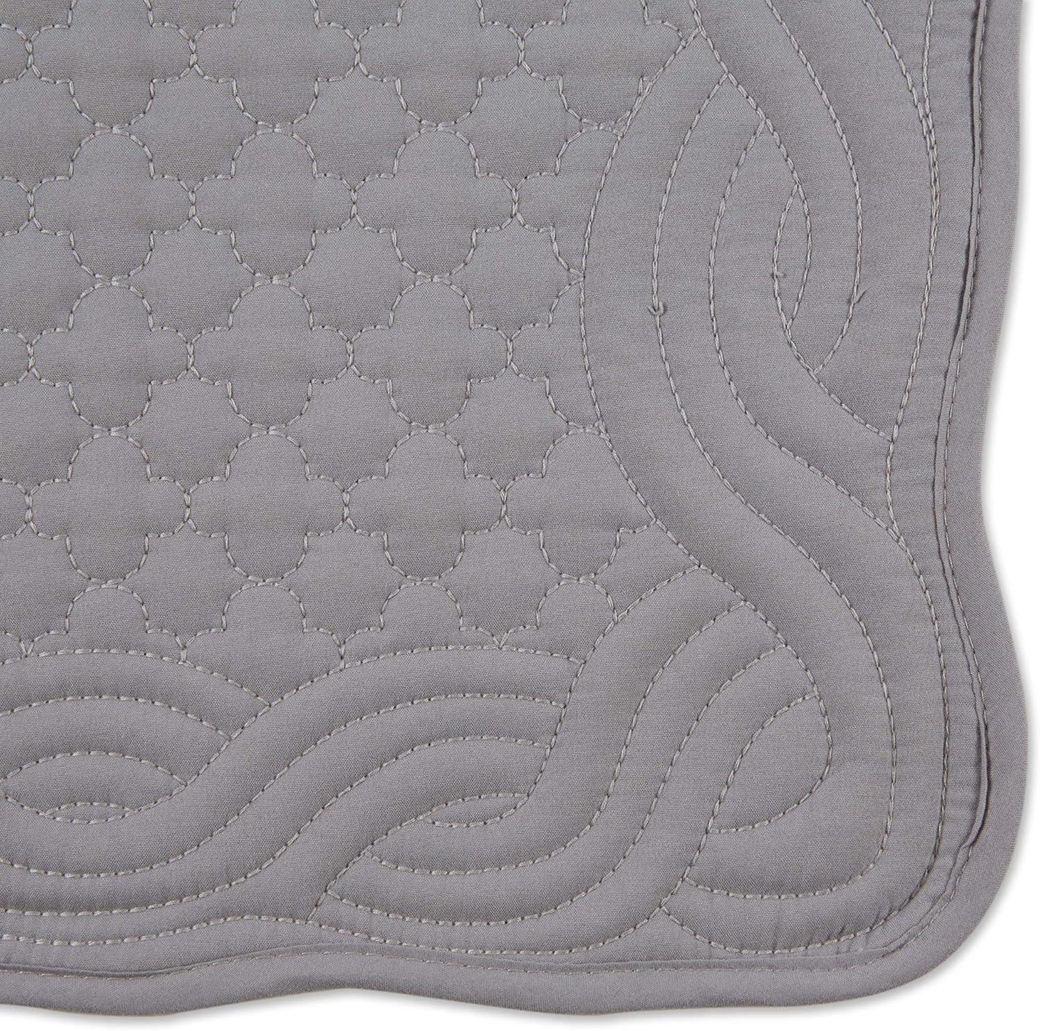 DII Gray Quilted Farmhouse Placemat (Set of 6)
