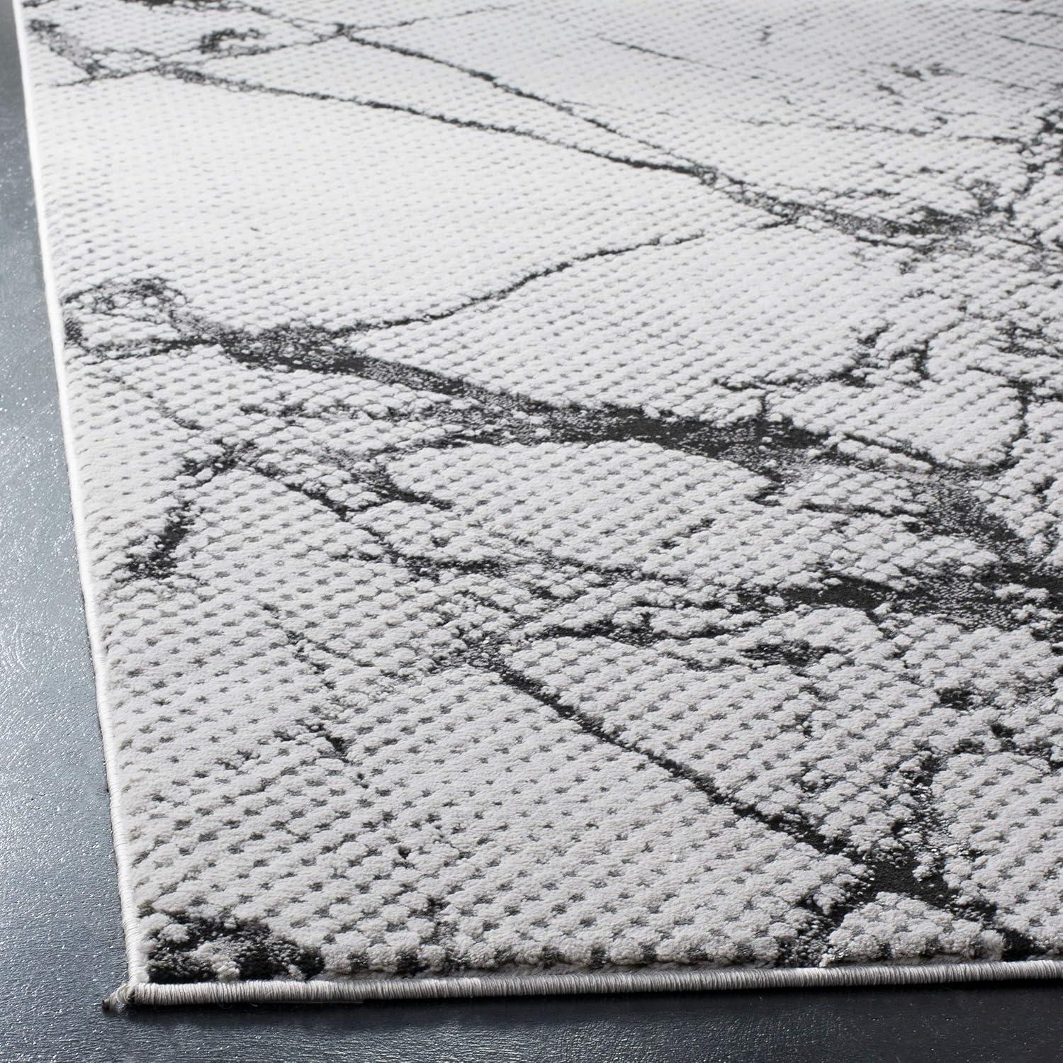 Lurex LUR187 Power Loomed Runner Rug - Grey/Black - 2'x8' - Safavieh