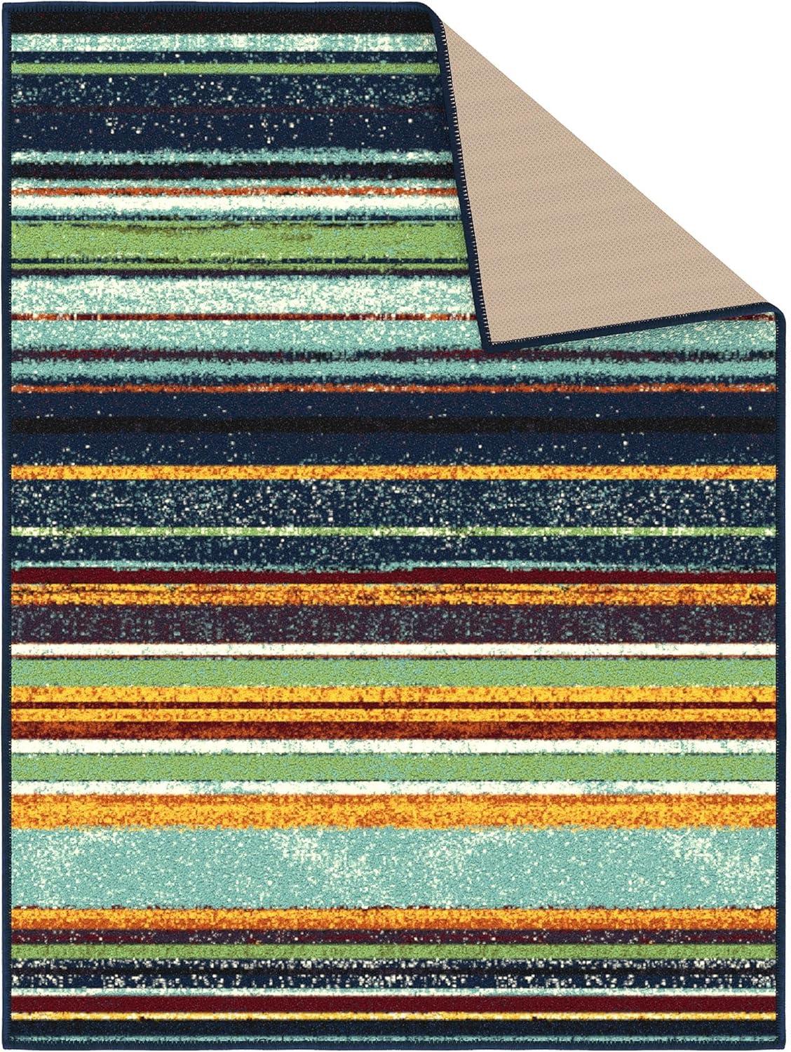 Multicolor Synthetic Non-Slip 27" x 36" Area Rug