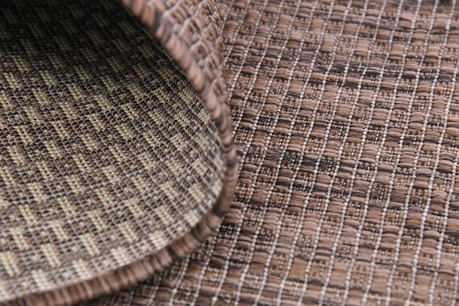 Unique Loom 7' 1 x 10' 0 Rectangle Indoor/Outdoor Solid Light Brown Area Rug