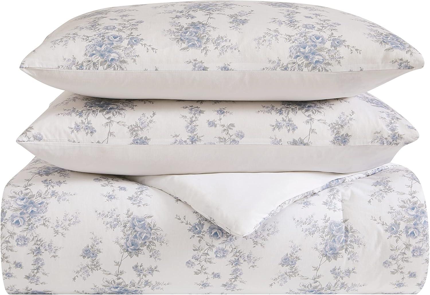 The Farmhouse By Rachel Ashwell British Rose Comforter Set White/Blue