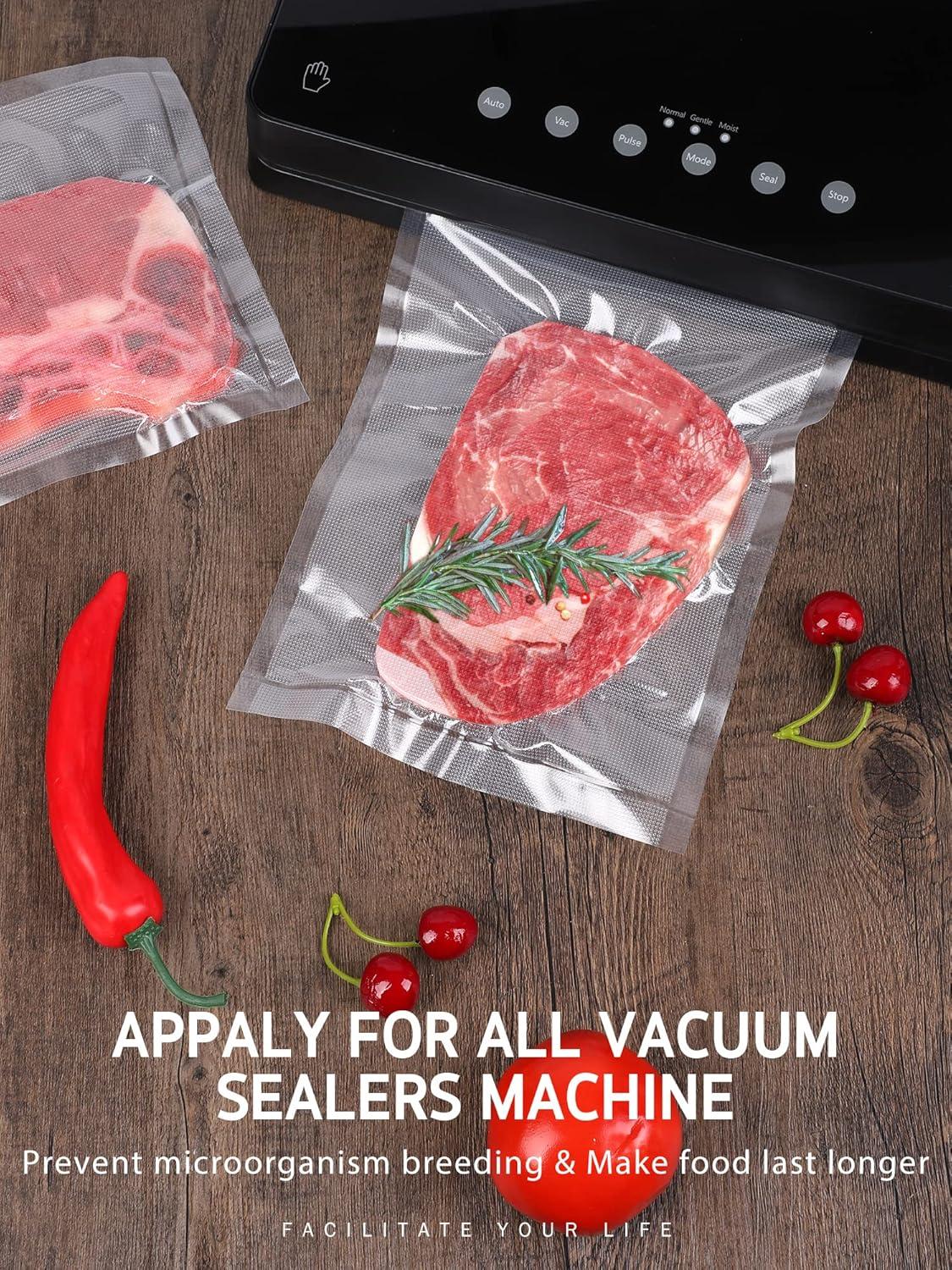 Syntus Vacuum Sealer Bags, 2 Rolls 8" x 50' Commercial Grade Bag Rolls, BPA Free Food Vac Bags for Storage, Meal Prep or Sous Vide