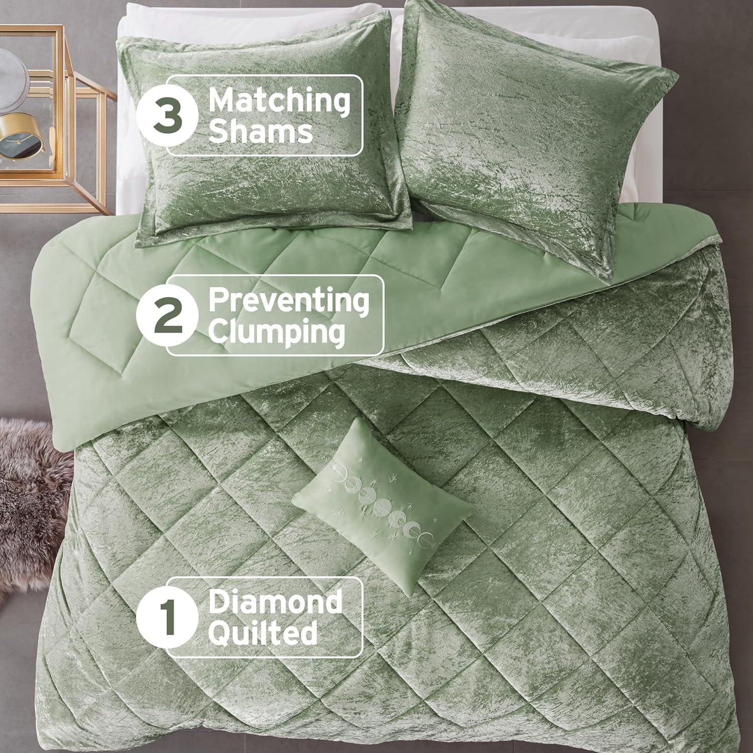 Intelligent Design Alyssa Velvet Quilted Diamond Ultra Soft Comforter Set