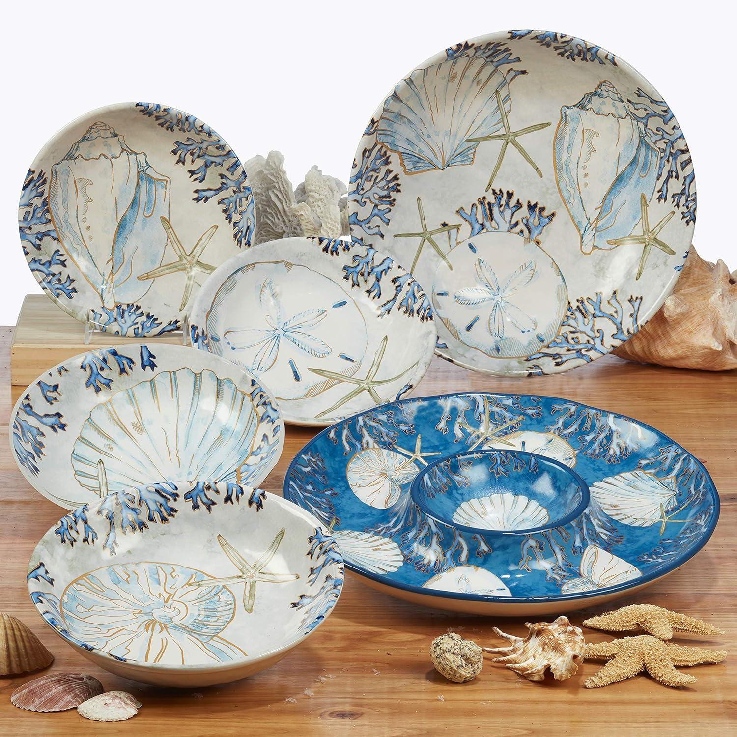 Set of 4 Playa Shells Canape Plates - Certified International