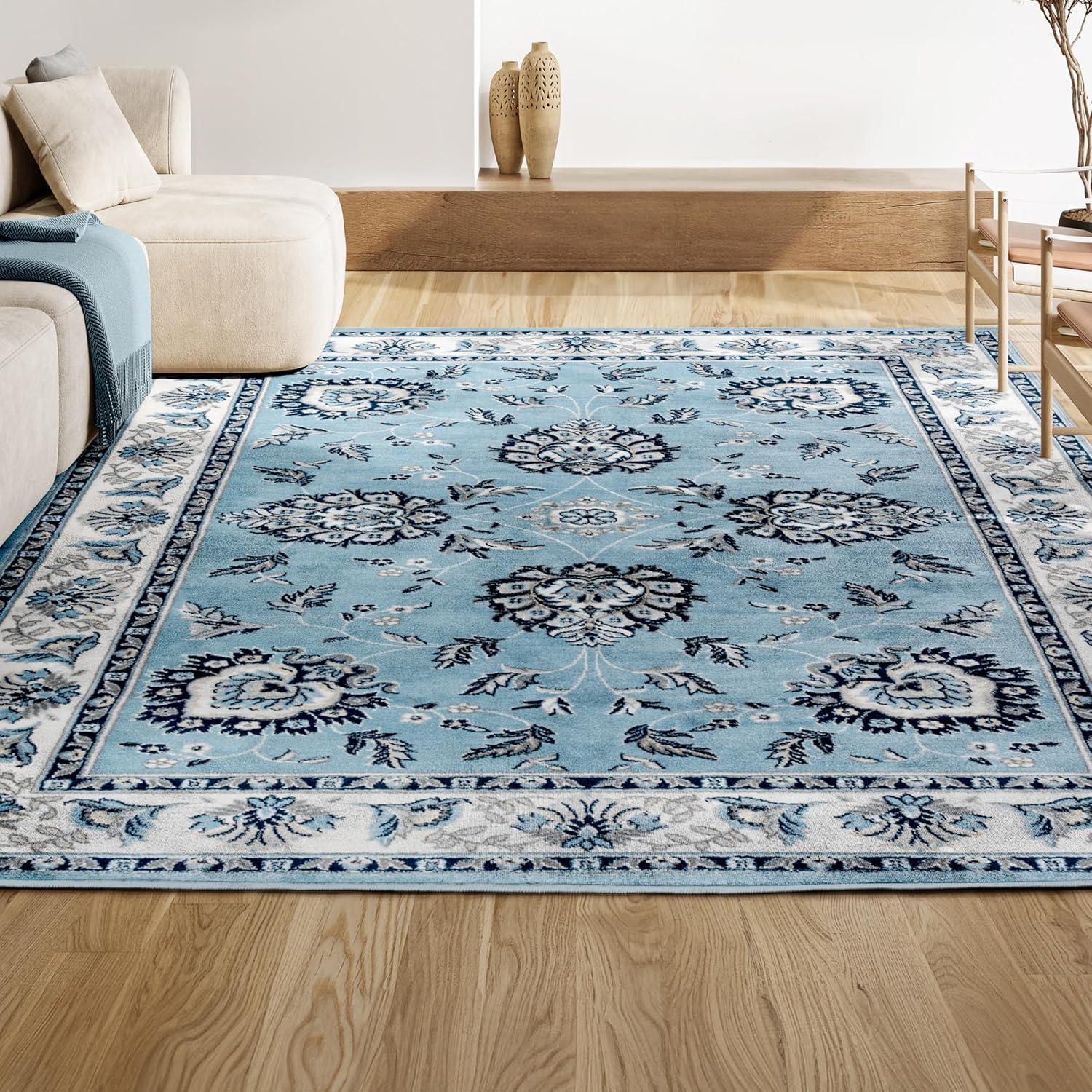 3'x 5' Cherie French Cottage Area Rug, Blue/Cream - JONATHAN Y
