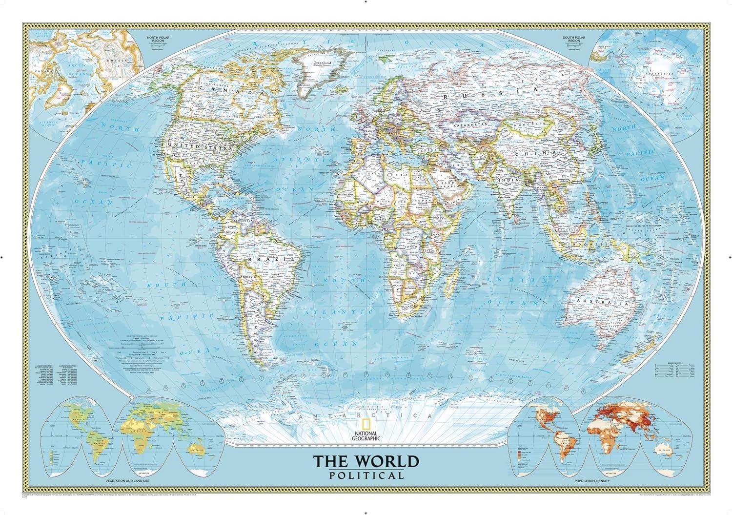 National Geographic Reference Map National Geographic World Wall Map - Classic (43.5 X 30.5 In), (Paperback)