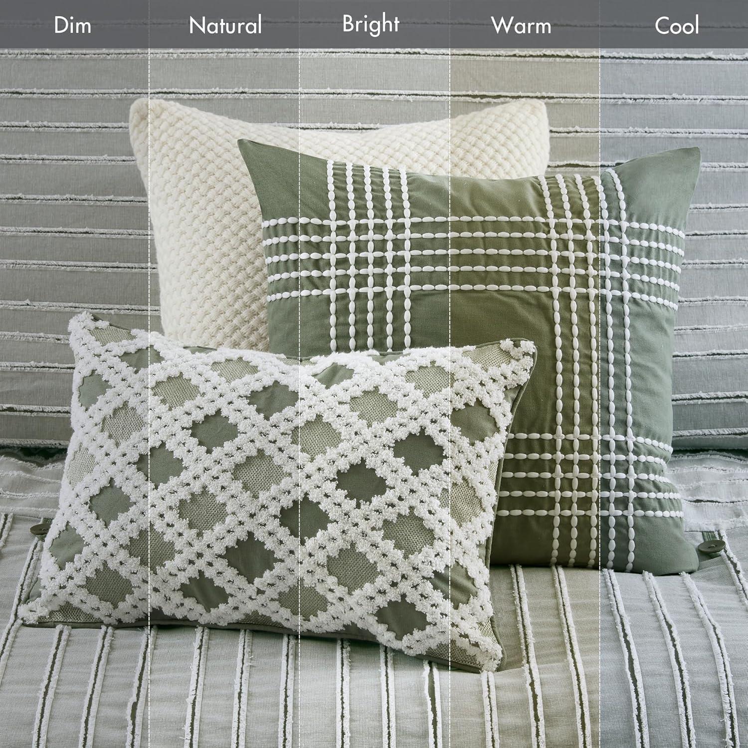 Madison Park Signature Essence Oversized 100% Cotton Clipped Jacquard Comforter Set