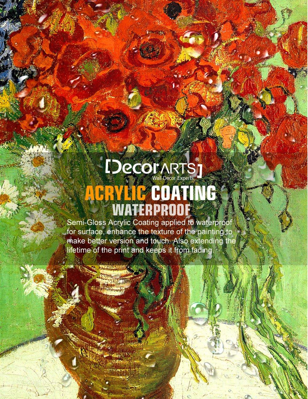 DECORARTS Red Poppies and Daisies, Vincent Van Gogh Art Reproduction. Giclee Canvas Prints Wall Art