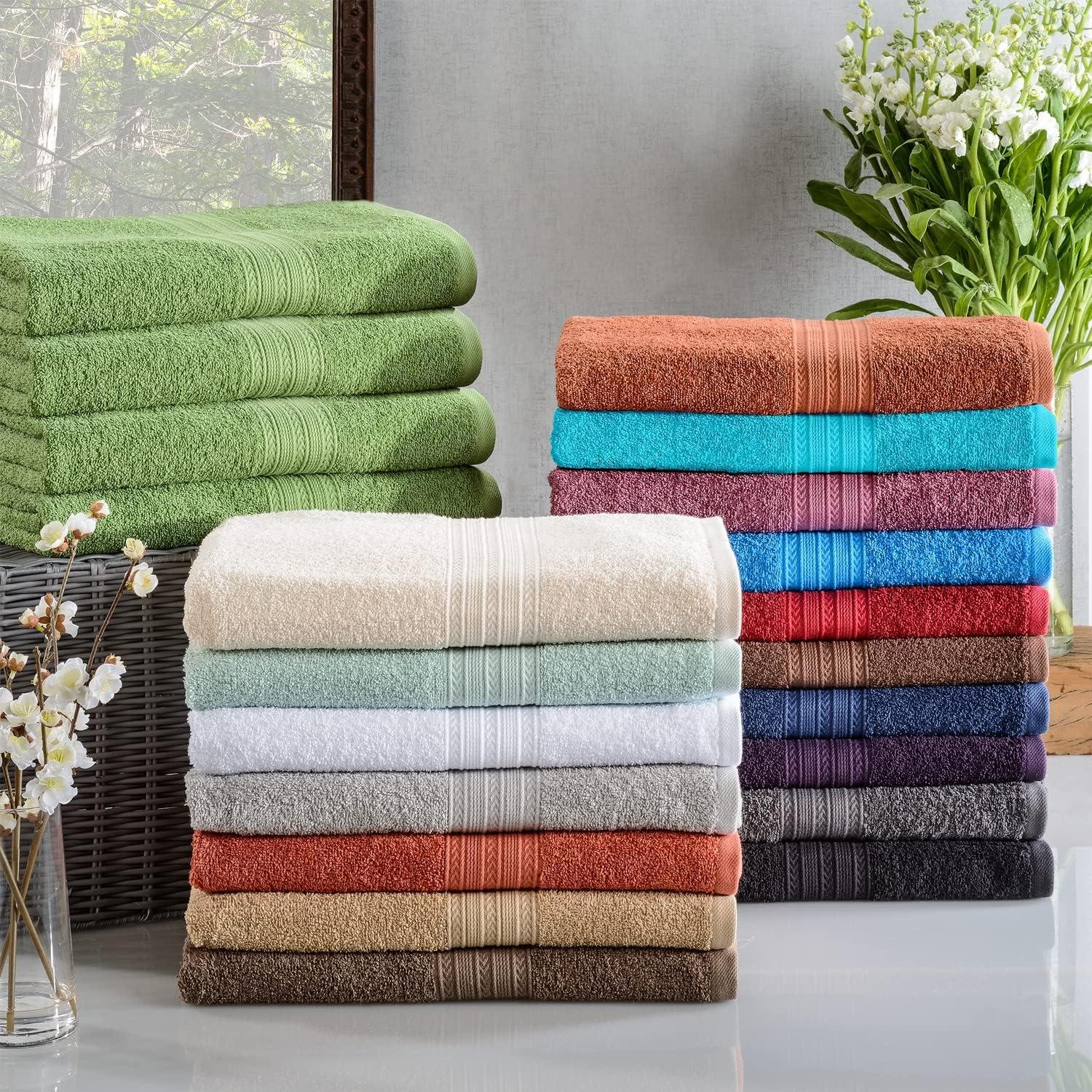 Superior Eco-Friendly Cotton 4-Piece, Terrace Green, Bath Towel Set