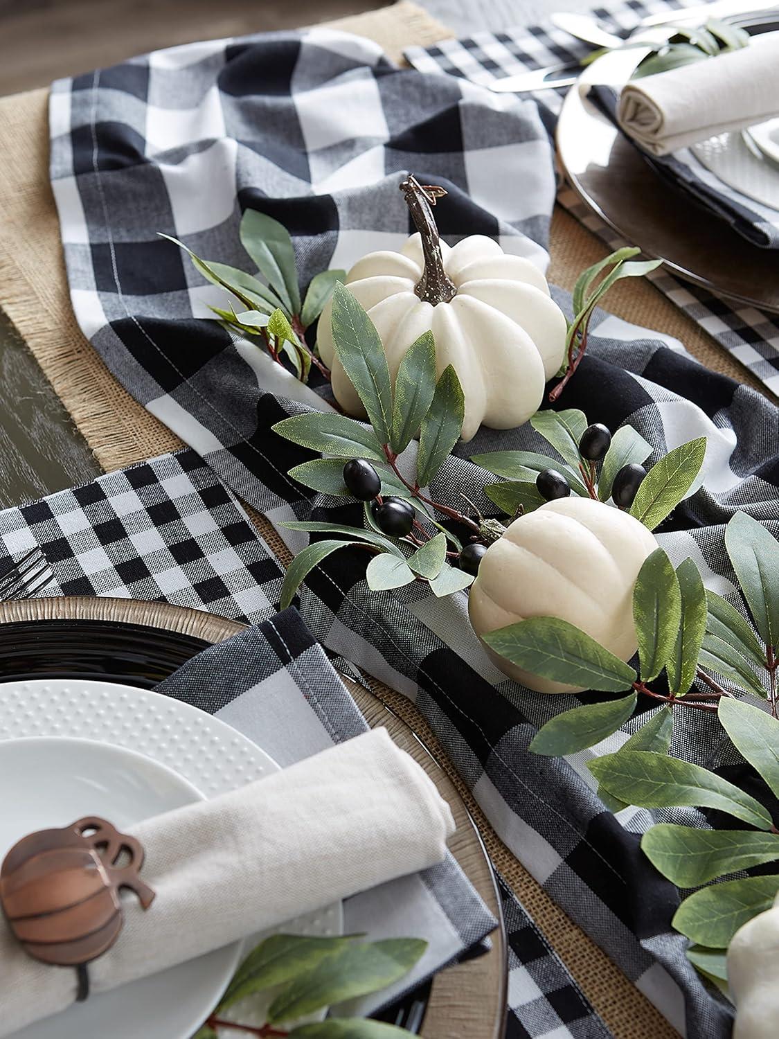 Black Buffalo Check Table Runner 14x108