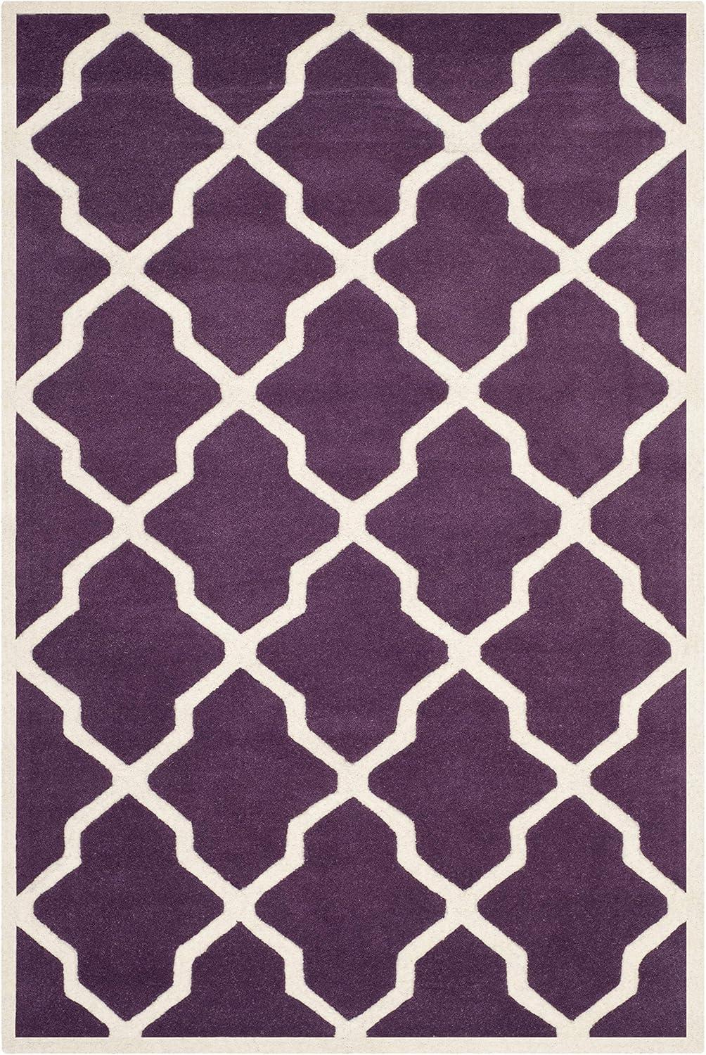 Chatham CHT735 Hand Tufted Accent Rug Purple / Ivory 3' X 5' - Safavieh.