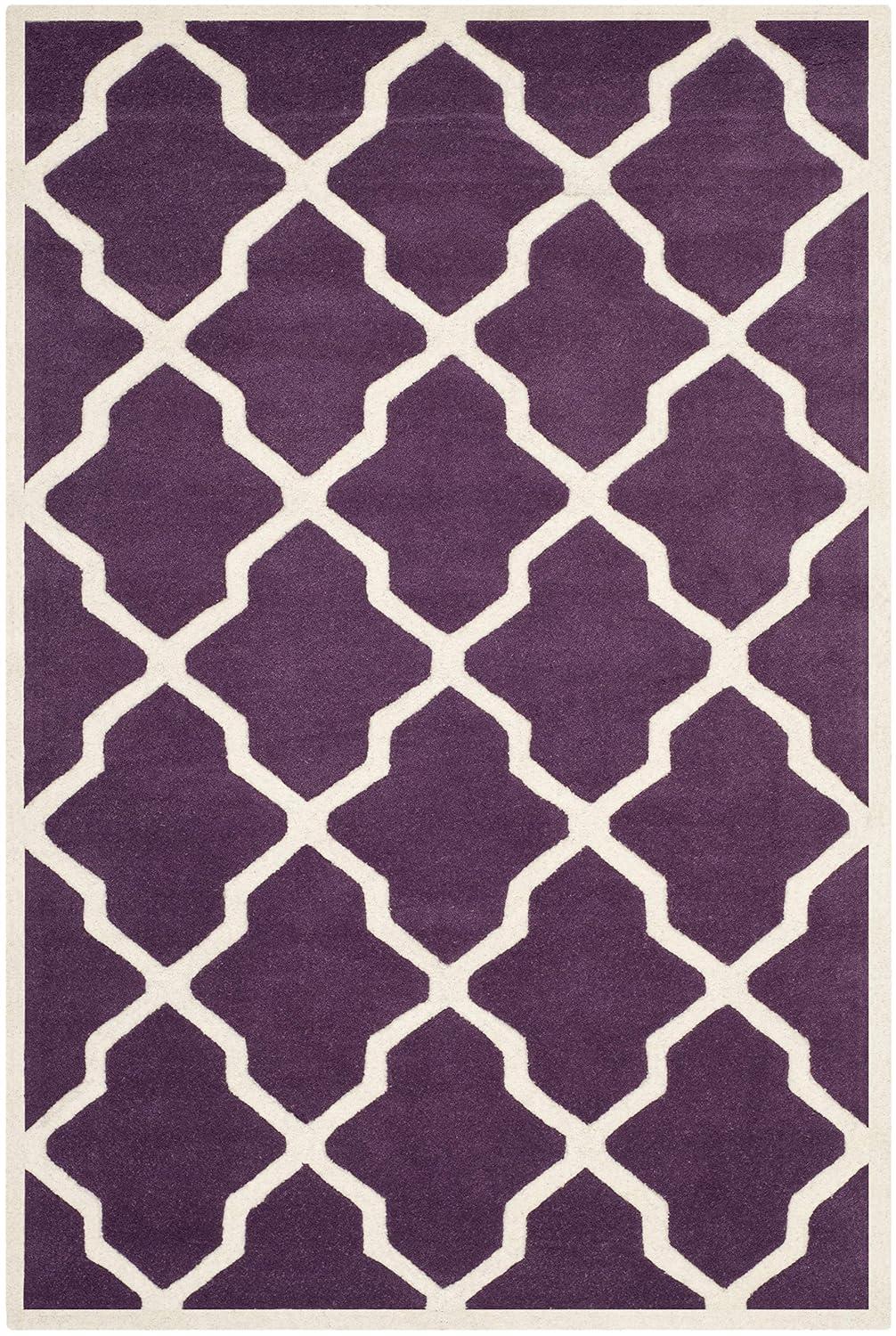 Chatham CHT735 Hand Tufted Accent Rug Purple / Ivory 3' X 5' - Safavieh.