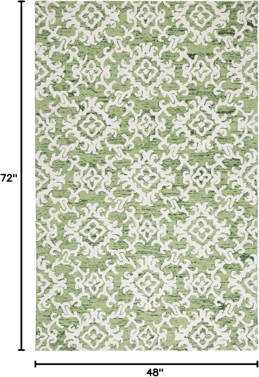 Blossom BLM104 Hand Tufted Area Rug - Green/Ivory - 4'x6' - Safavieh.