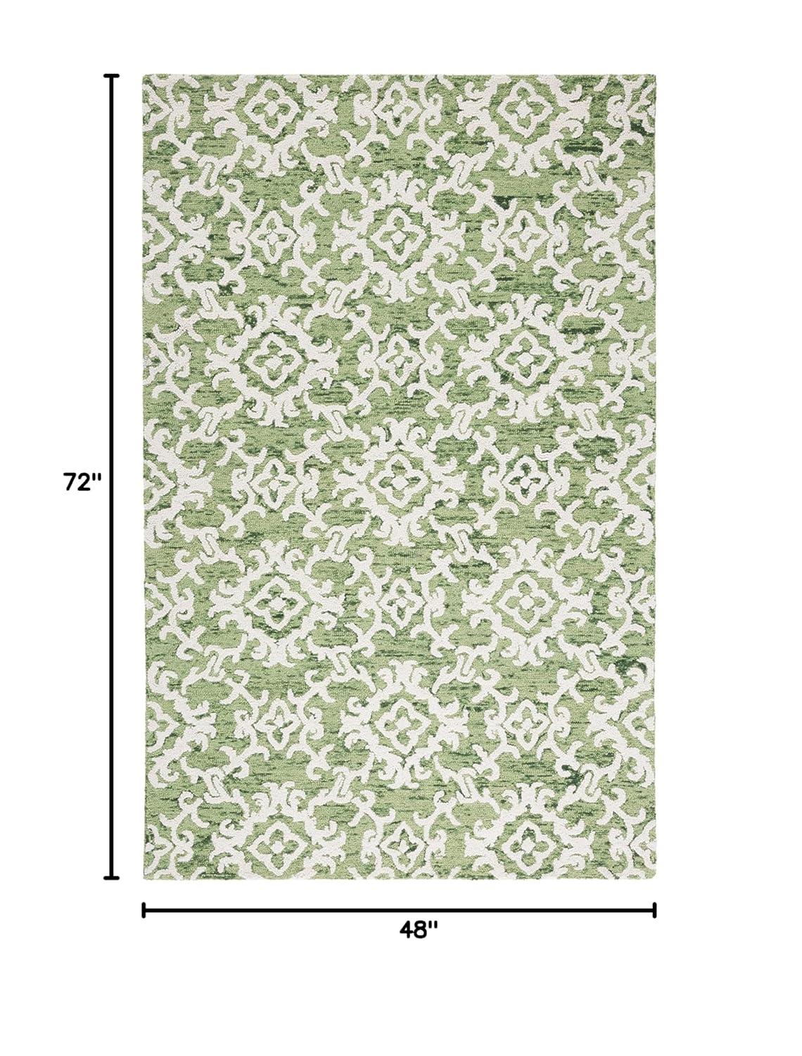 Blossom BLM104 Hand Tufted Area Rug - Green/Ivory - 4'x6' - Safavieh.