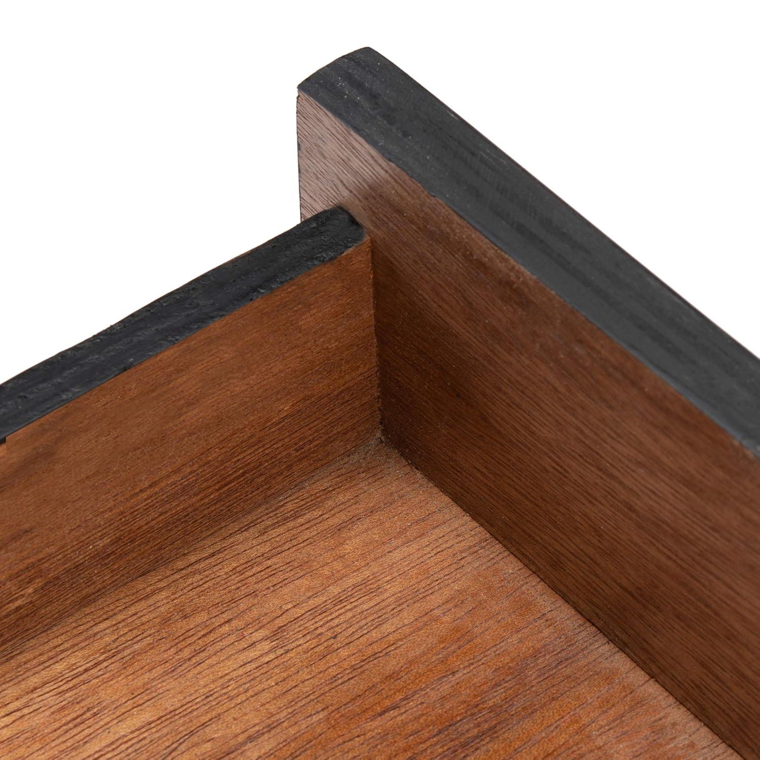 Roya 1 Drawer 1 Shelf Nightstand - NST4005 - Black/Natural - Safavieh