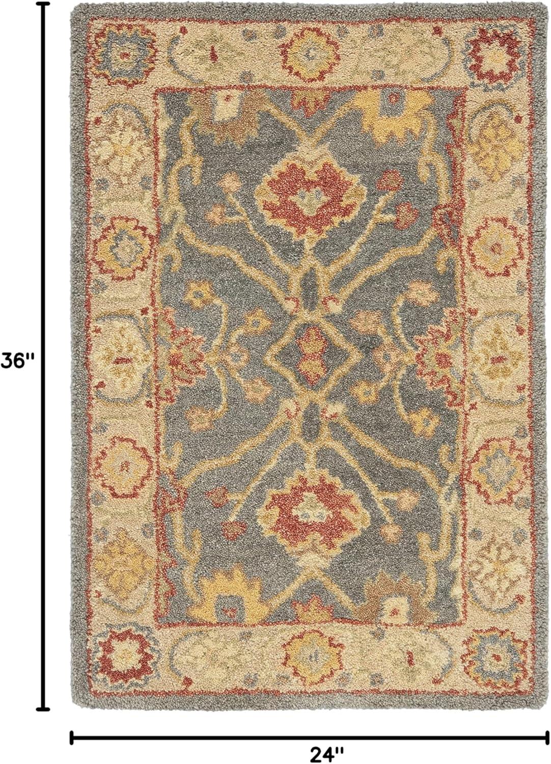 SAFAVIEH Antiquity Chanelle Oriental Wool Area Rug, Blue/Ivory, 9'6" x 13'6"